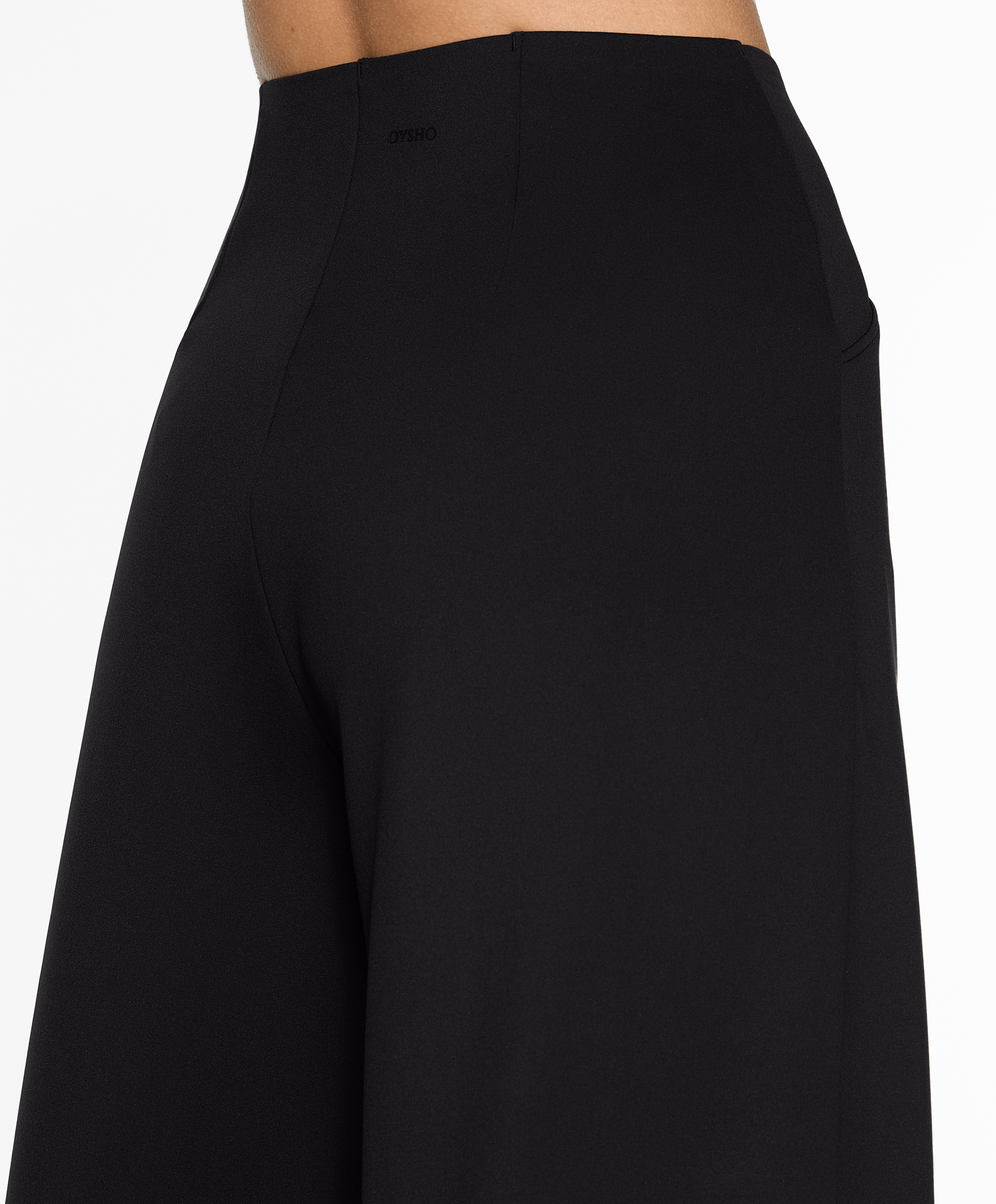 OYSHO Neoprene-effect wide-leg trousers