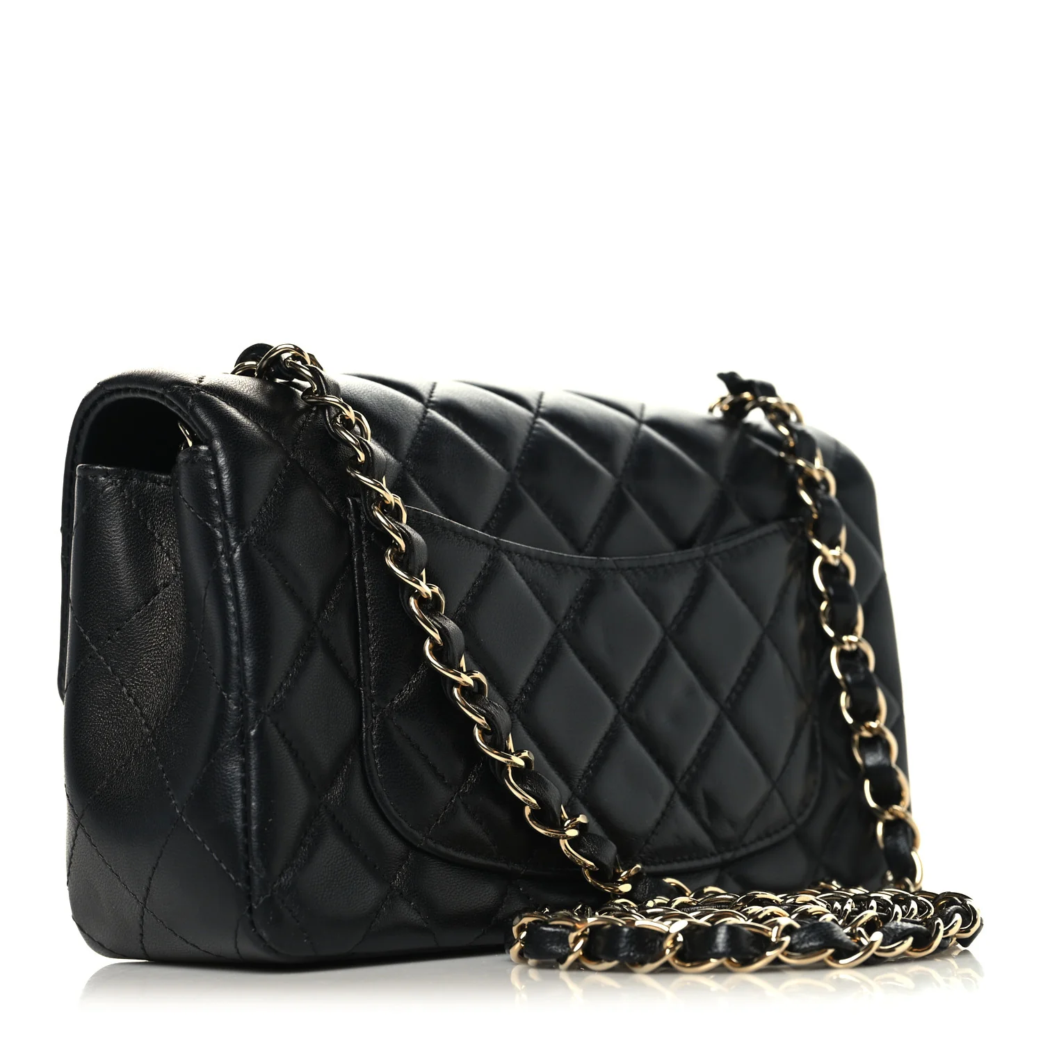 Lambskin Quilted Mini Rectangular Flap Black - Top Club