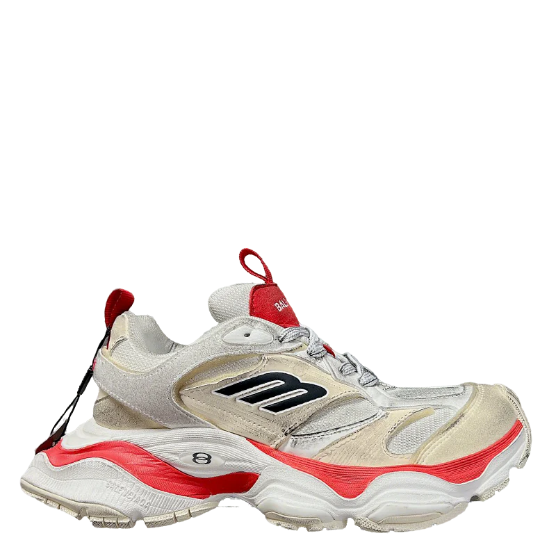 Balenciaga - Inspired Chunky Sneakers With Red Accents For Trendy Outfits - Sneaker Replica Workshop