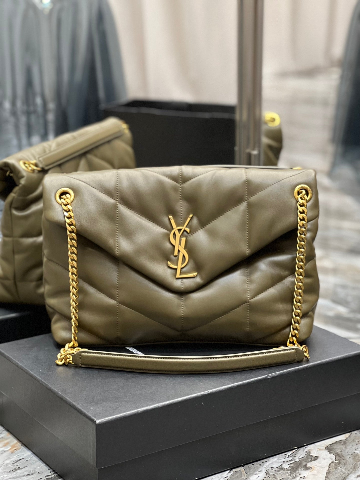 Y PUFFER MEDIUM BAG IN QUILTED LAMBSKIN - Top Club