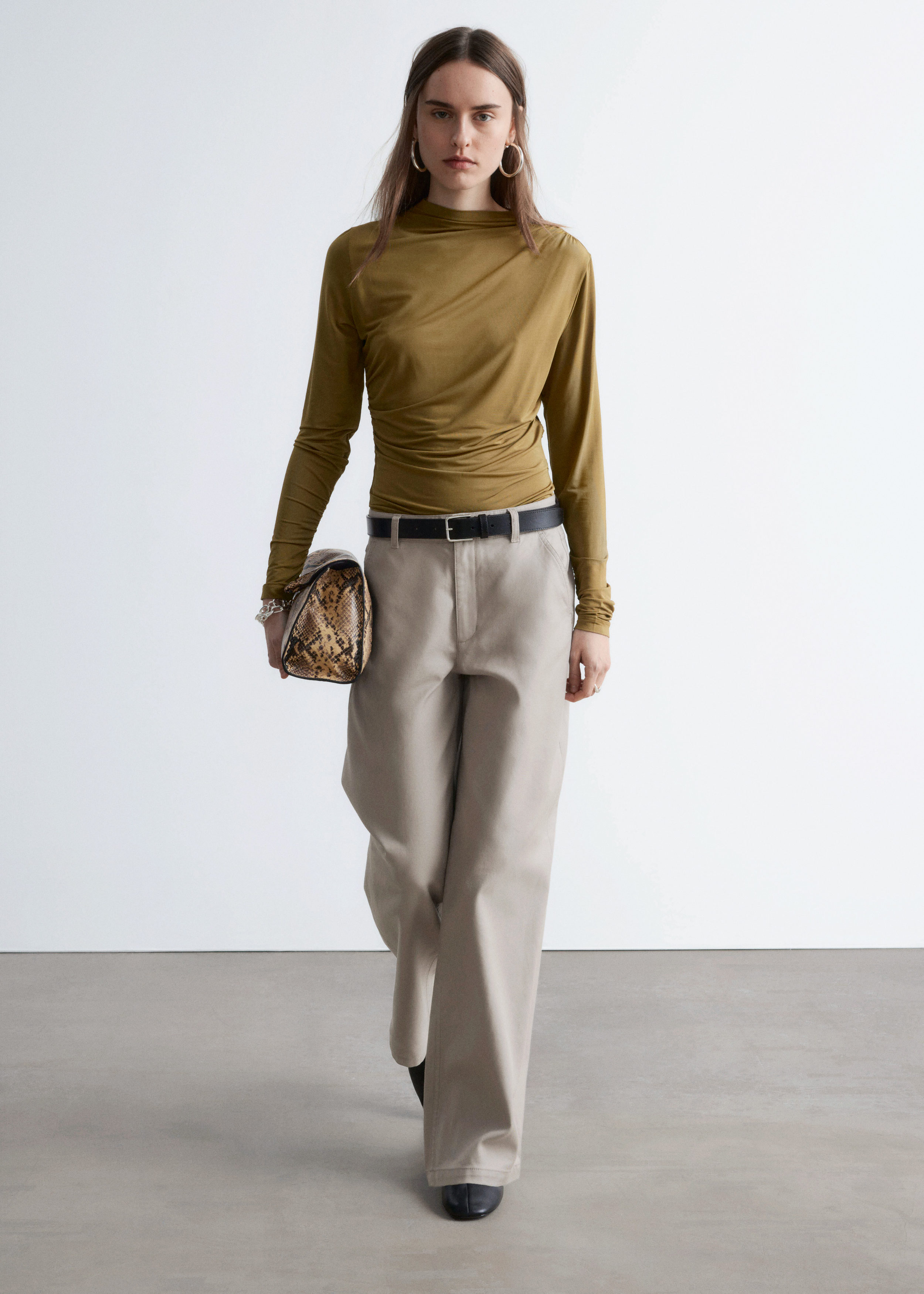 & Other Stories WIDE-LEG TWILL TROUSERS