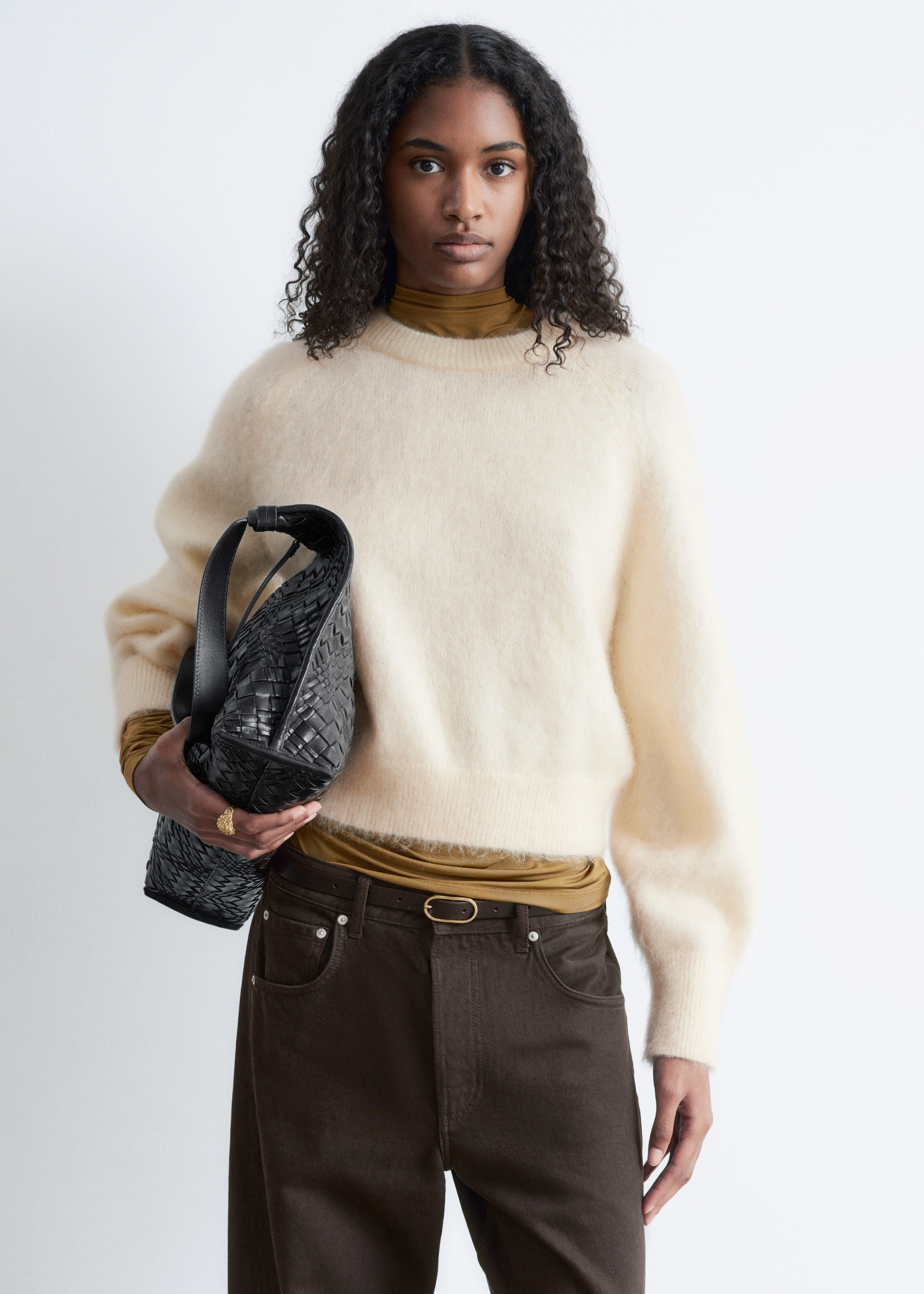& Other Stories MOHAIR-BLEND BALLOON-SLEEVE JUMPER