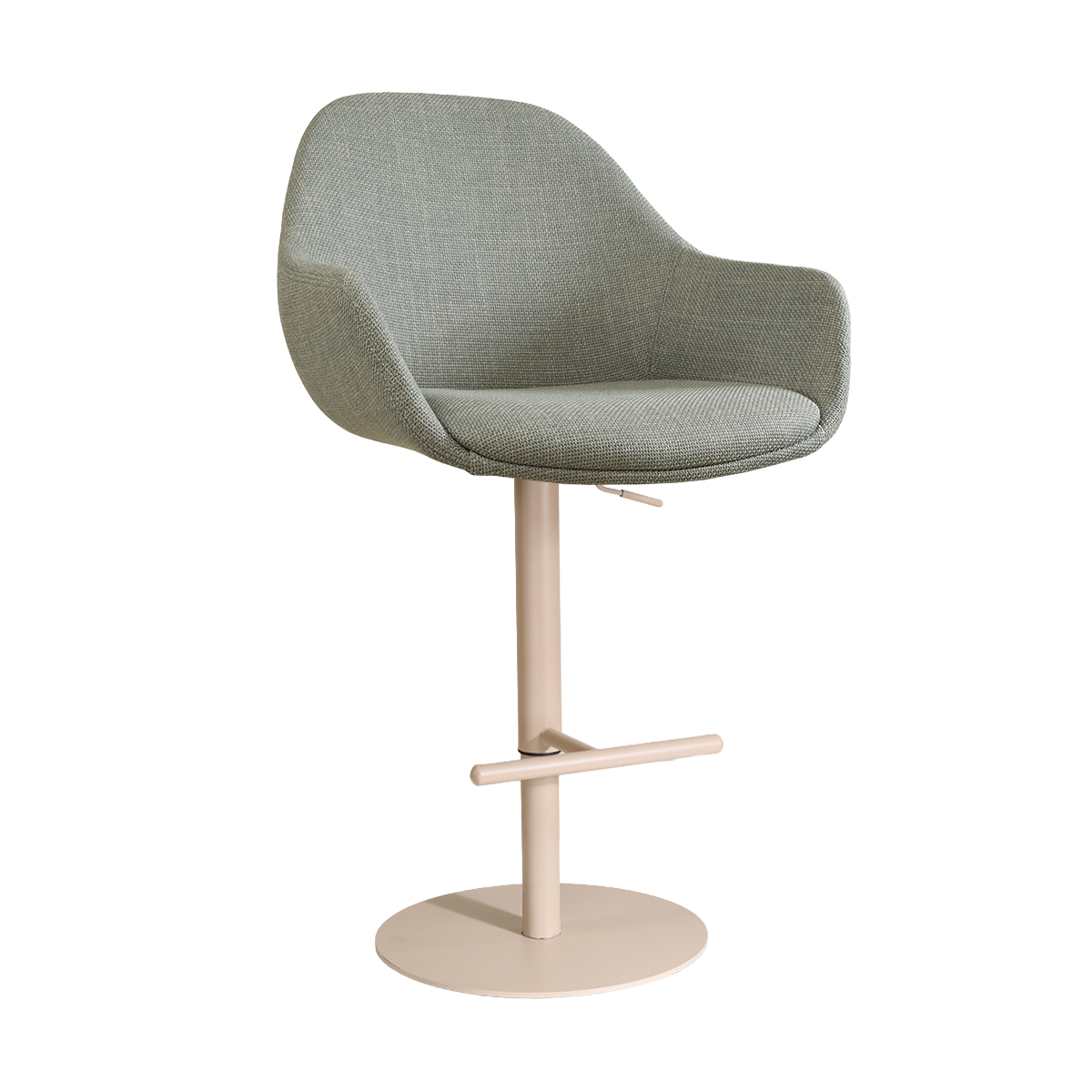 Barkruk Niva-Mae draaibare tulp saliegroen Beige
