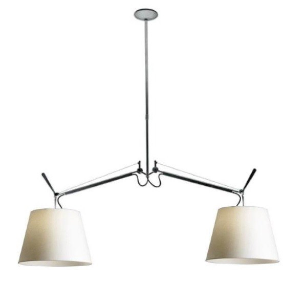 Plafondlamp Tolomeo Mega 2-arm - kap 36 wit perkament