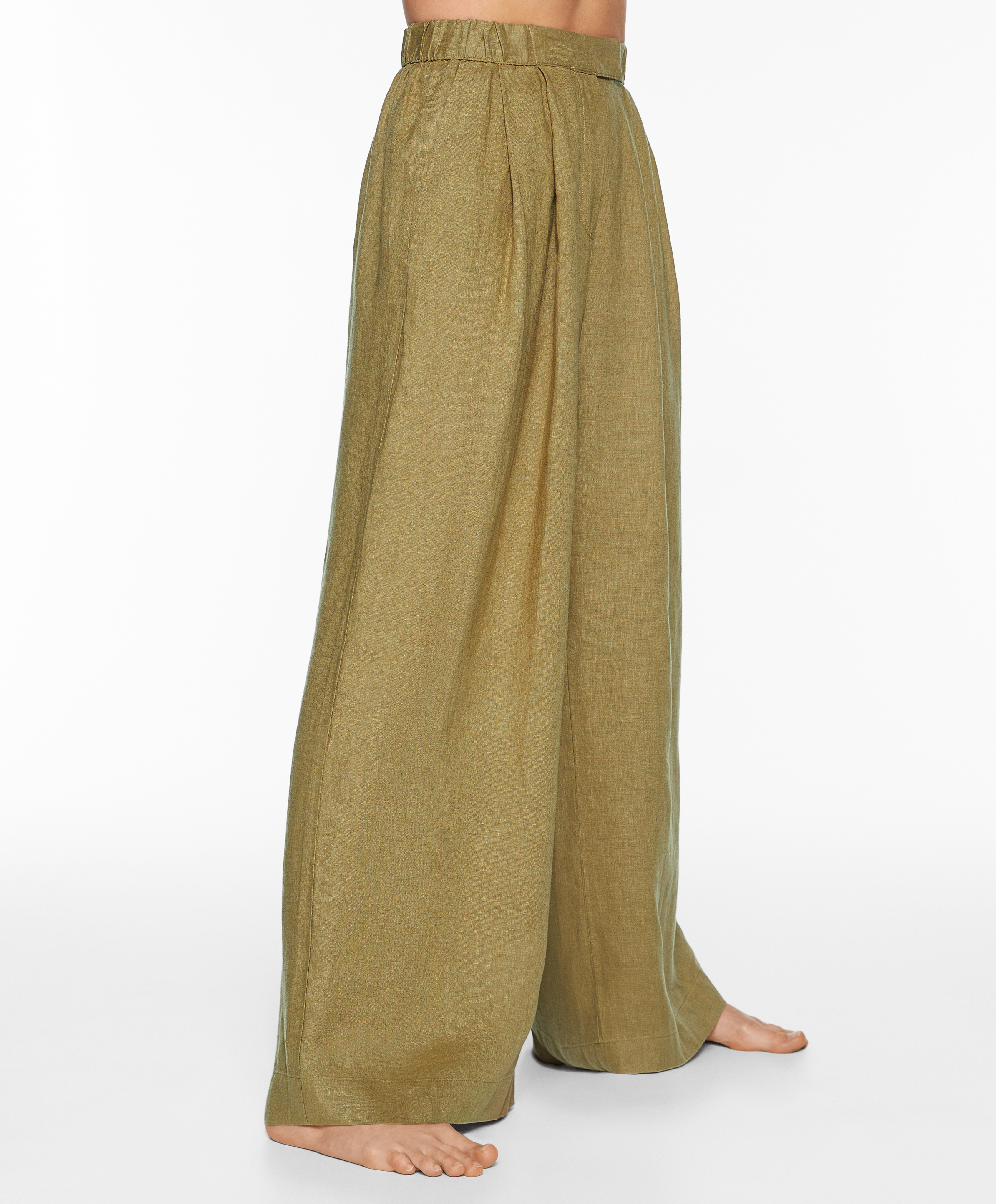 OYSHO Tailored-fit 100% linen trousers