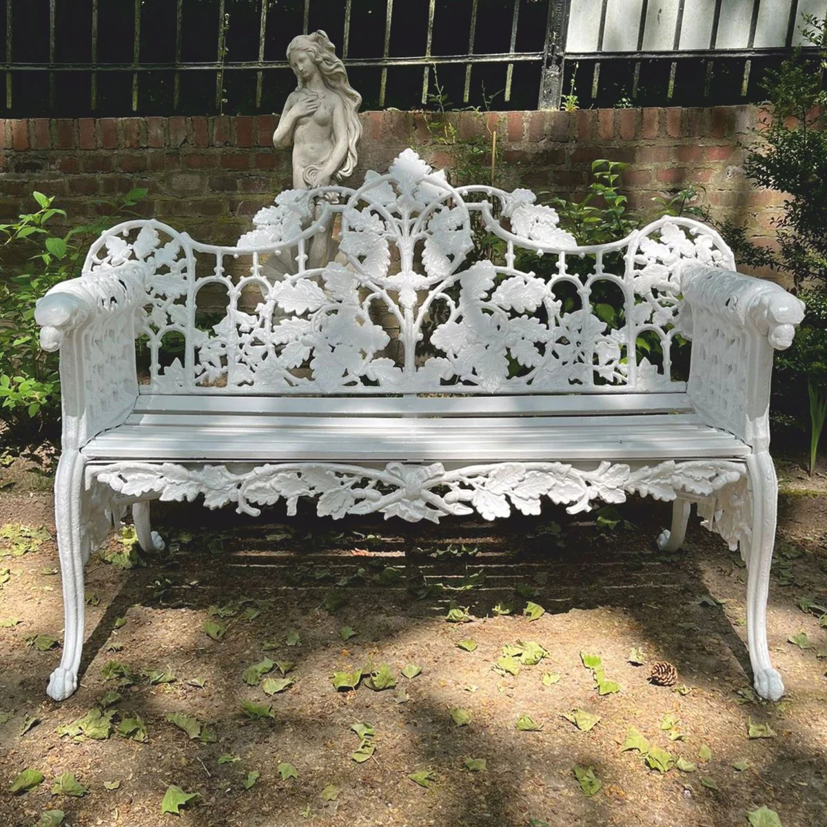 Baroque garden bench white 148 cm - Baroque garden furniture