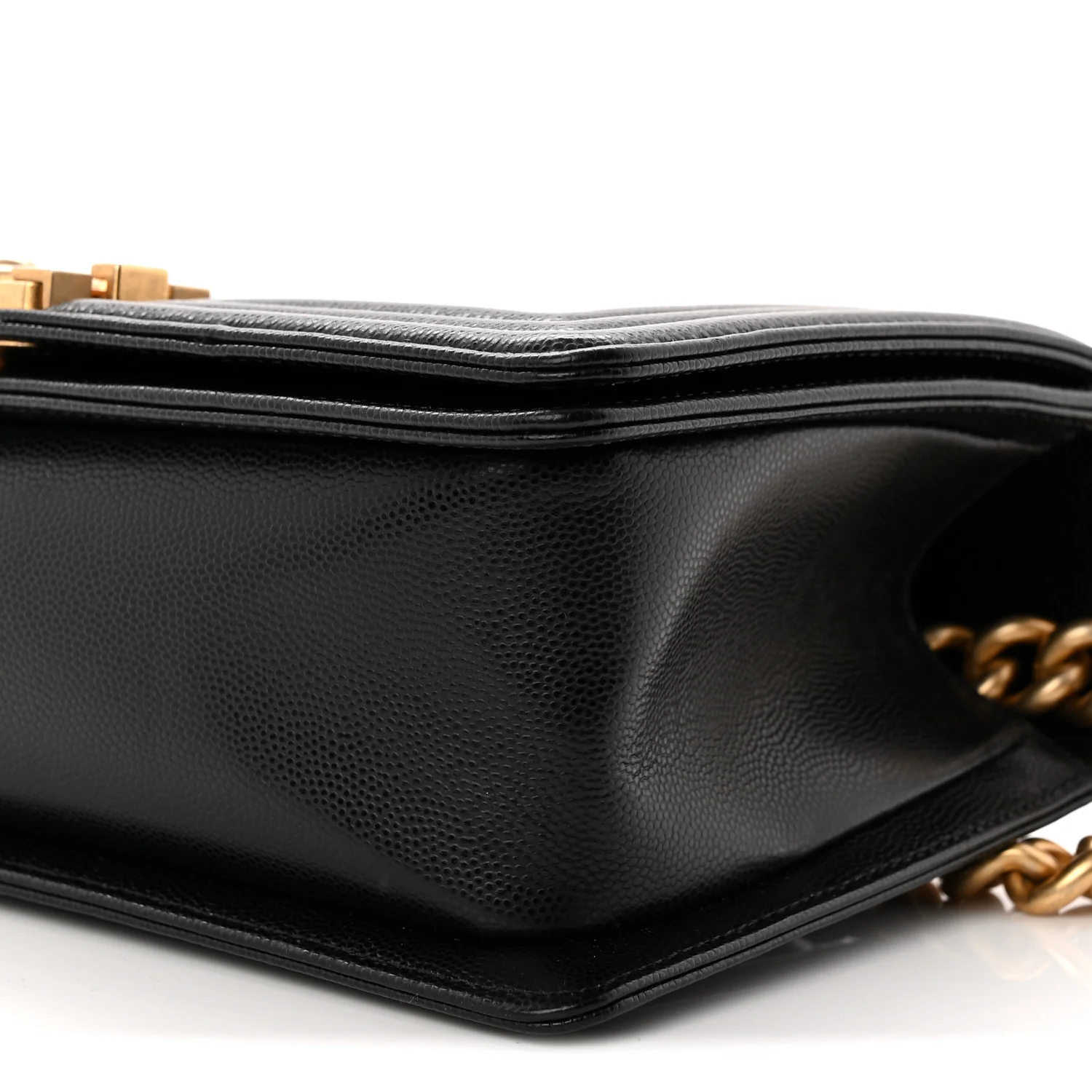 Caviar Quilted Medium Boy Flap Black - Top Club