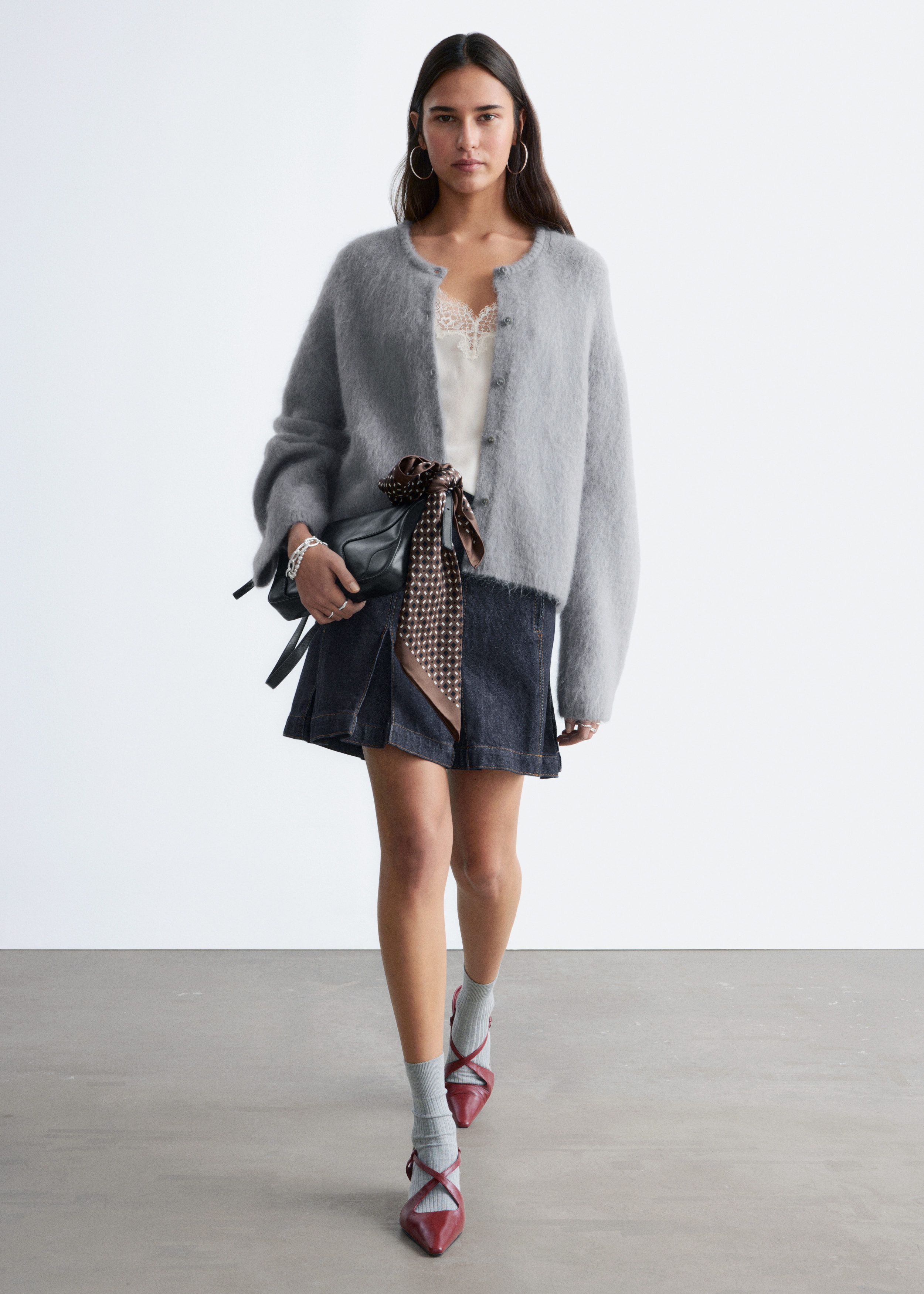 & Other Stories BRUSHED MOHAIR-BLEND CARDIGAN