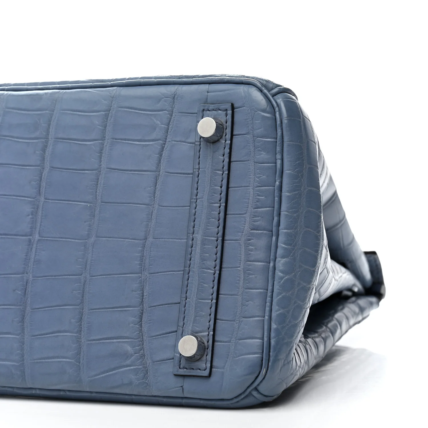 Matte Porosus Crocodile Birkin 30 Bleu Brighton - Top Club