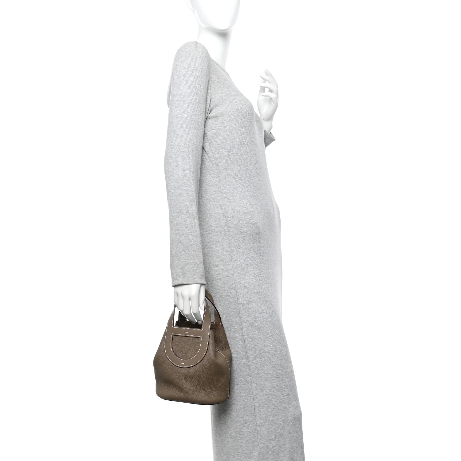 Taurillon Clemence Swift In-The-Loop 18 Bag Etoupe