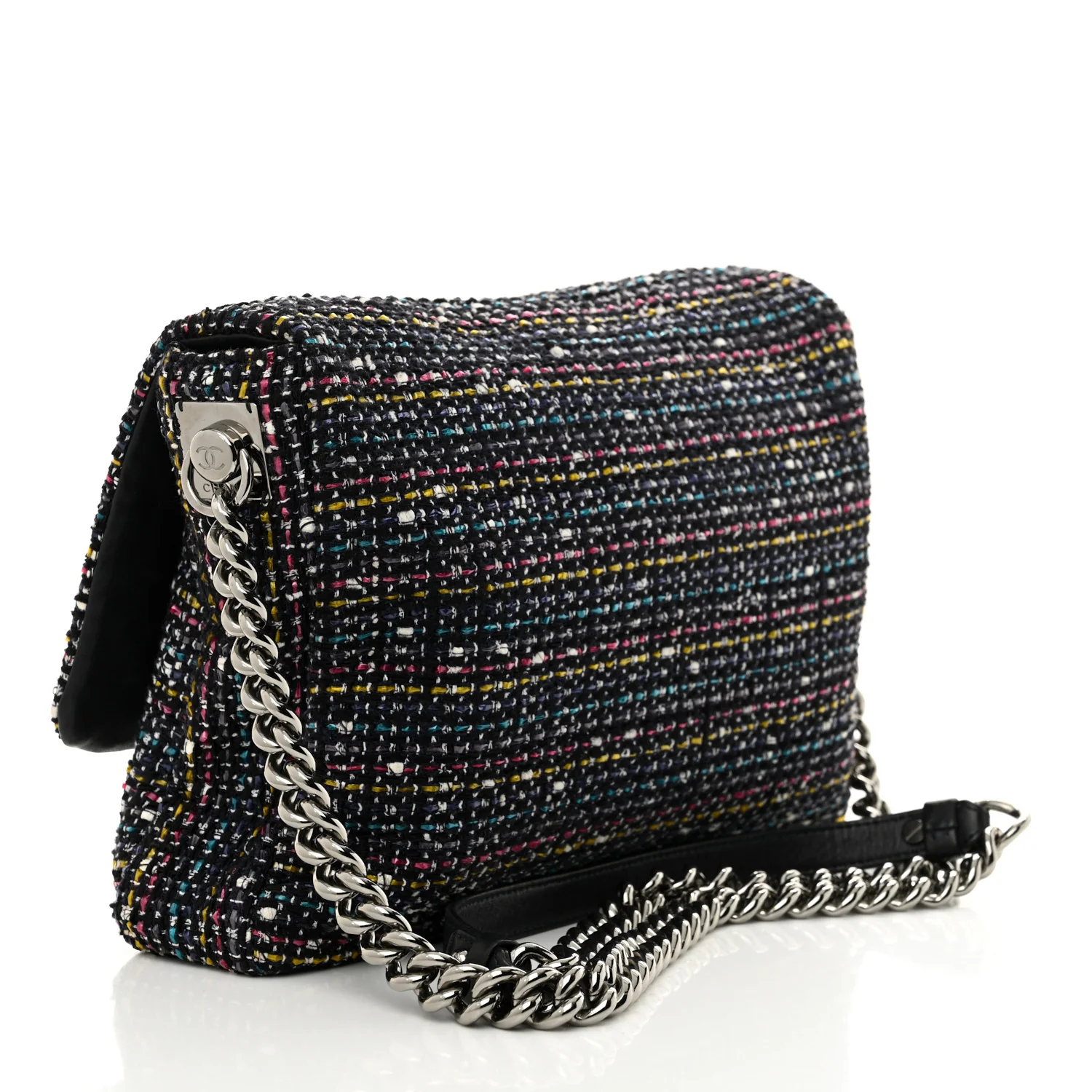 Tweed Small Messenger Flap Navy - Top Club