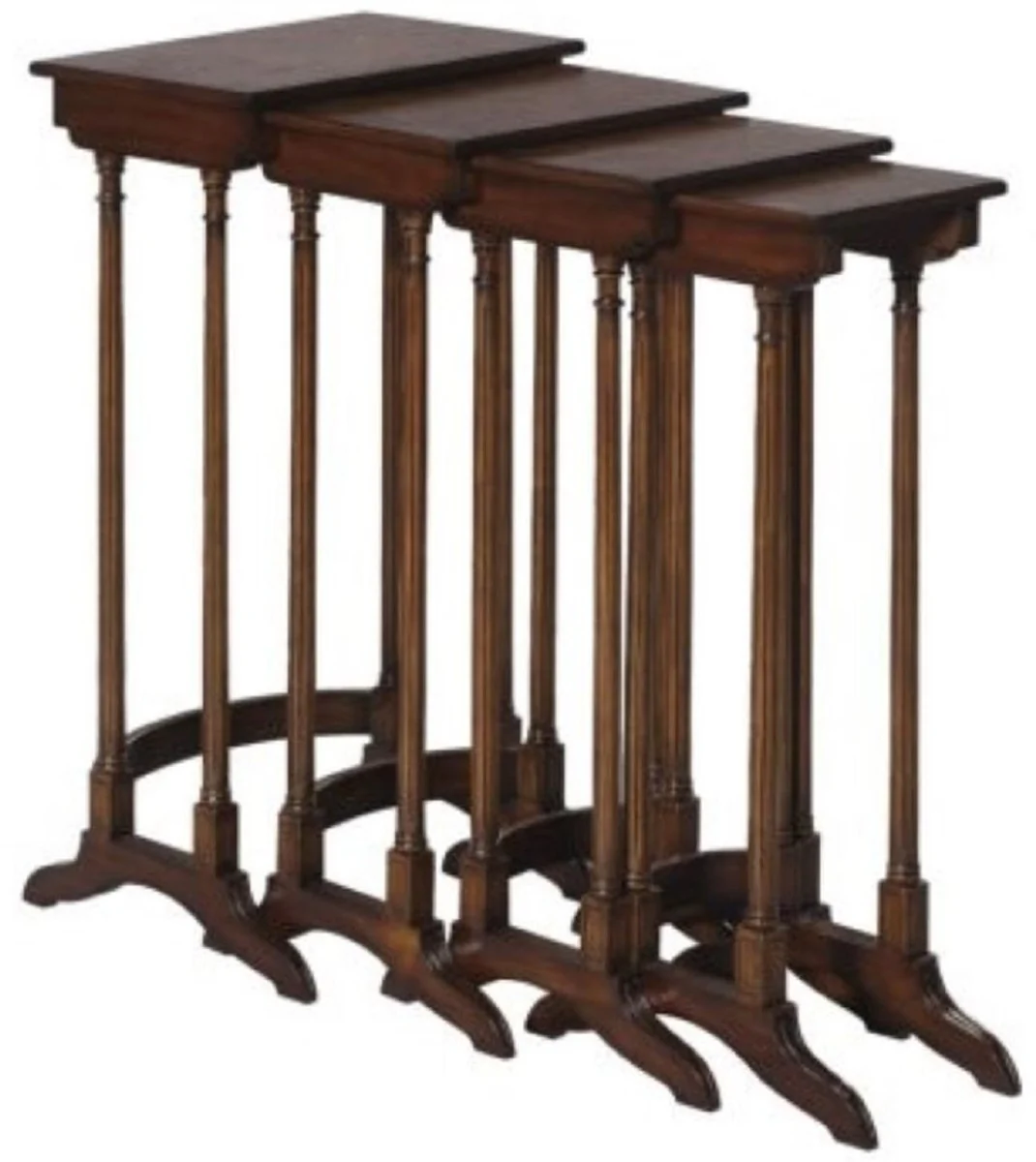 Luxury side table brown / dark brown 37 x 34 x H. 73 cm - extendable mahogany table