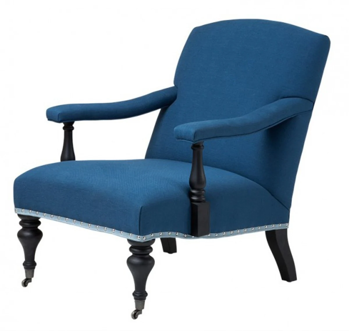 Luxury baroque salon armchair blue/black from the luxury collection of - Hotel Cafe Restaurant Furniture Furnishings