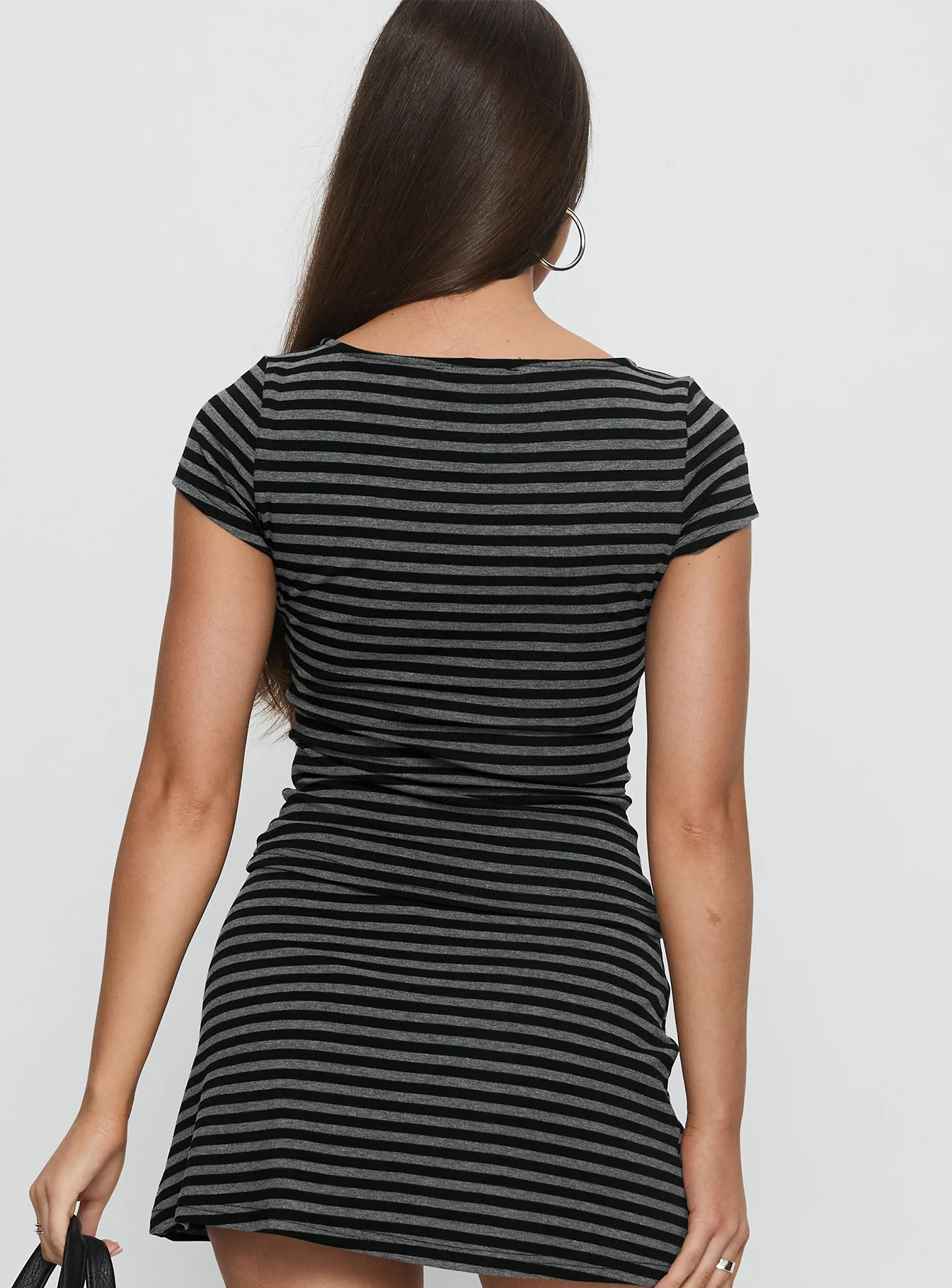 Angellina Jersey Button Down Top Stripe