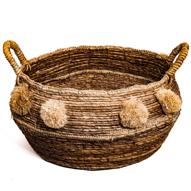 Mand waterhyacint bananenblad met pompoenen Large