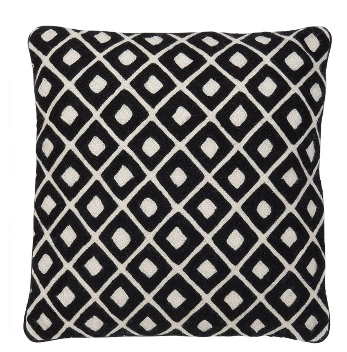 Black cushion with pattern 50 x H. 50 cm - luxury quality