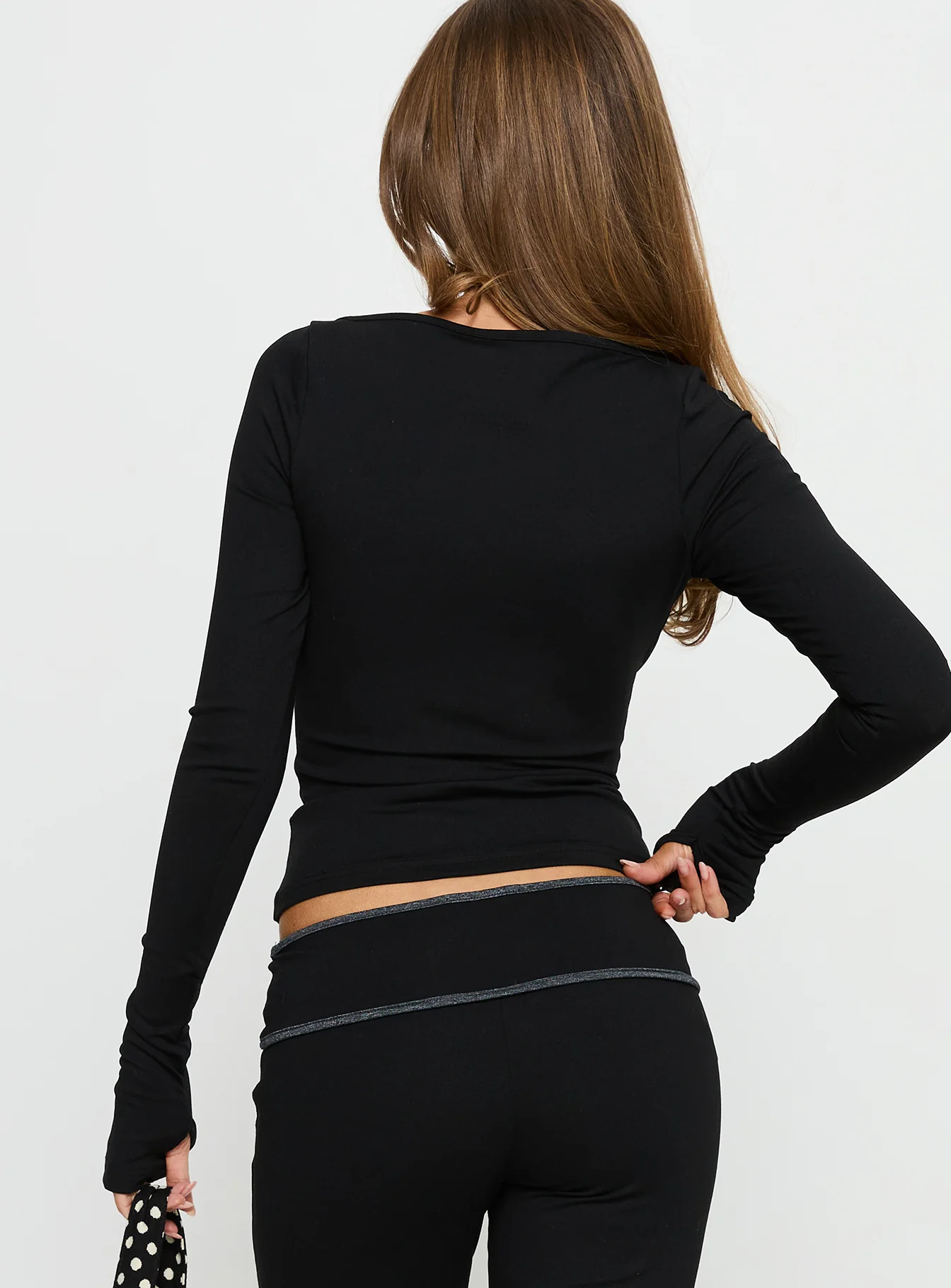 Kobee Jersey Long Sleeve Layering Top Black