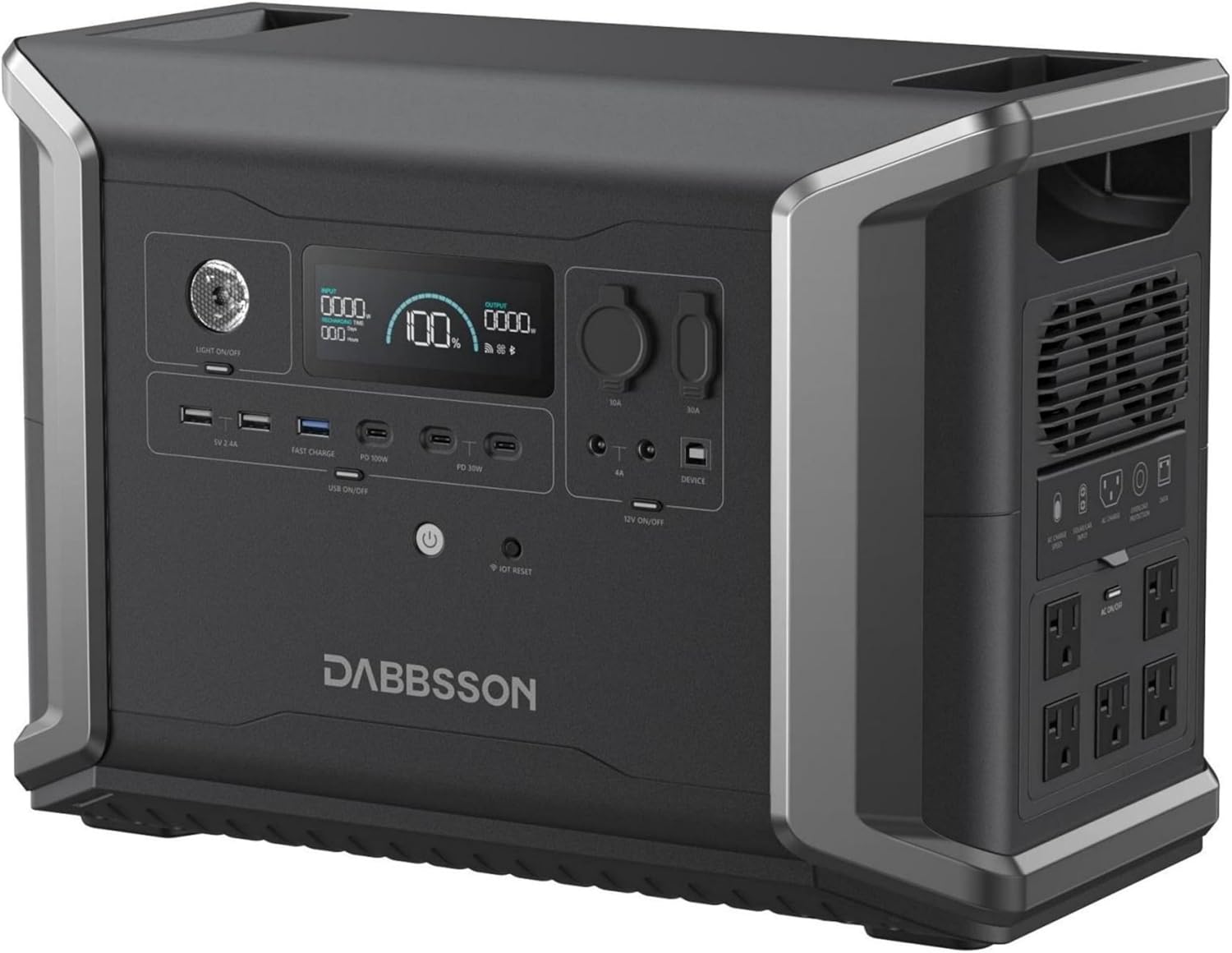 Dabbsson DBS2300 Centrale Elettrica Portatile - Batteria 2330Wh LiFePO4 Semi-Solid State EV Espandibile a 8330Wh - 2200W AC (3000W P-Boost) - Generatore di Corrente per Campeggio, Casa e Emergenze