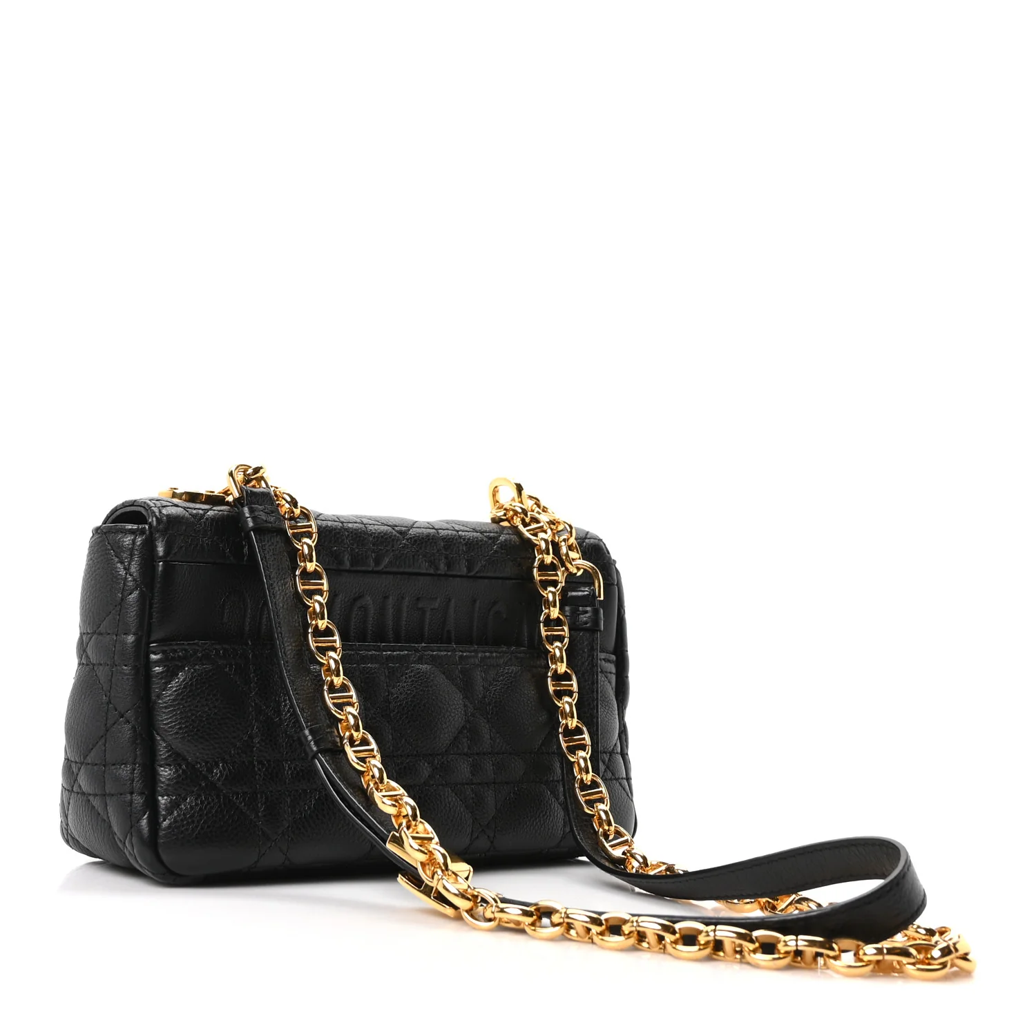 Calfskin Cannage Small Caro Bag Black