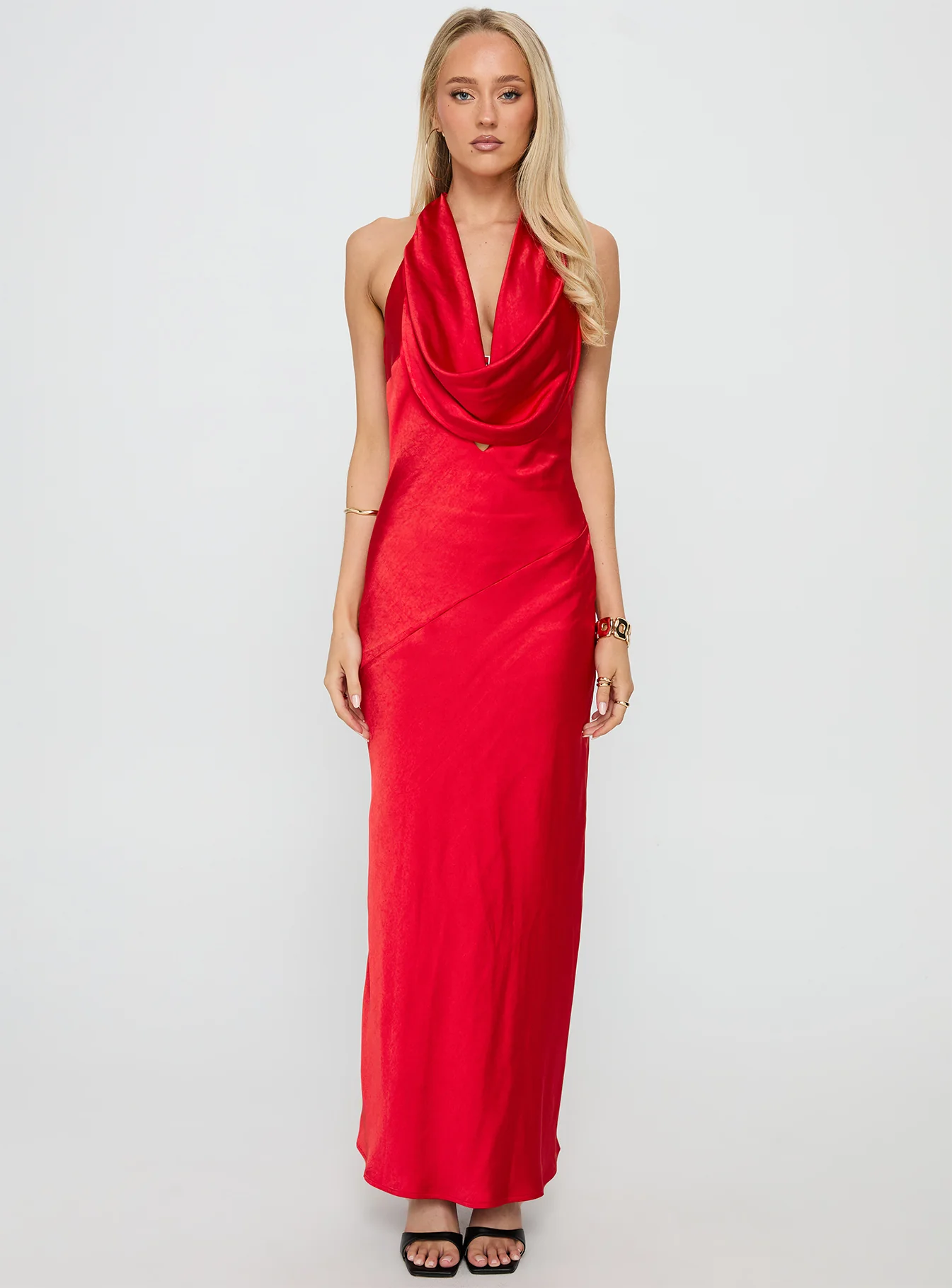 Big Deal Halter Maxi Dress Red