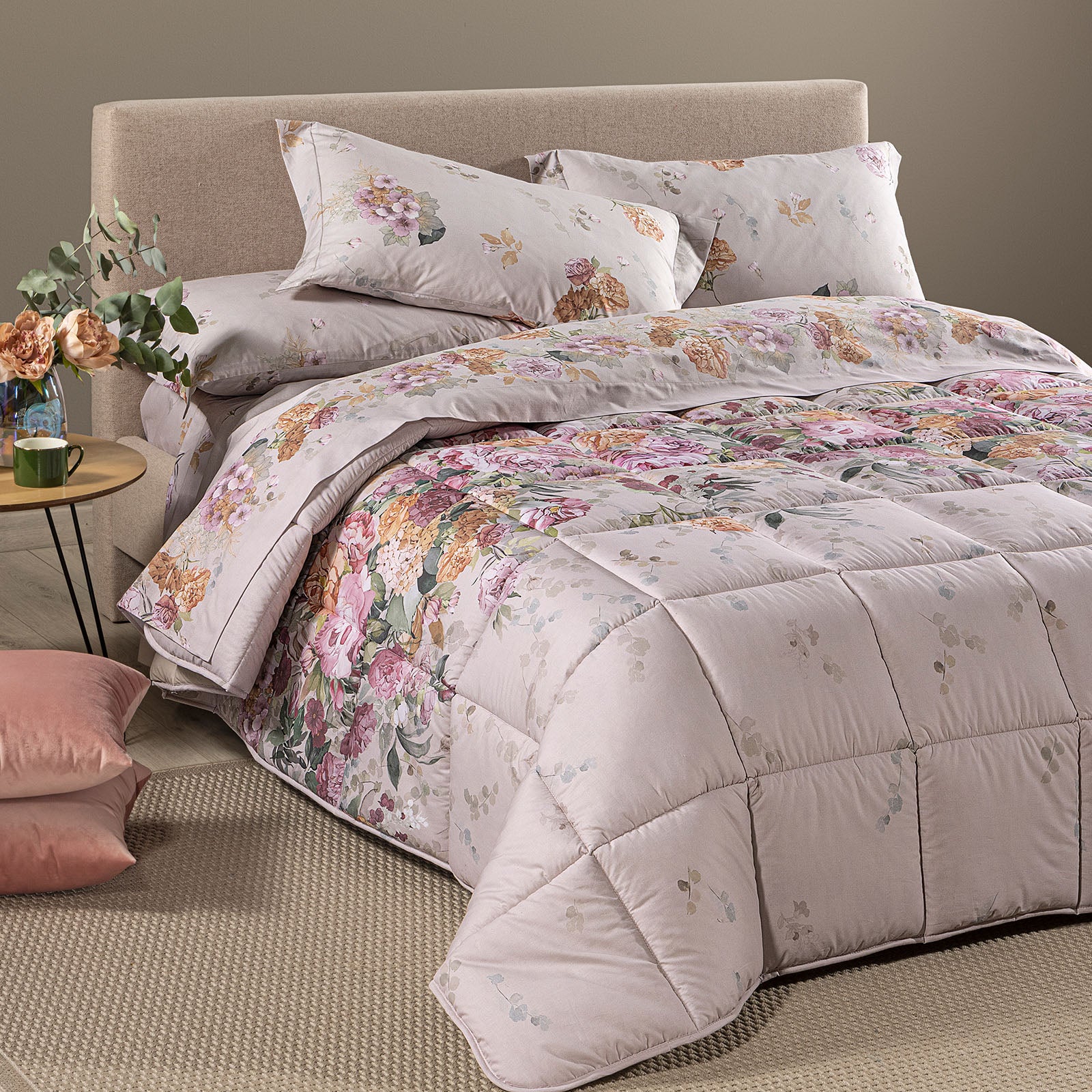 Trapunta In Cotone Ikebana Matrimoniale Unica Caleffi