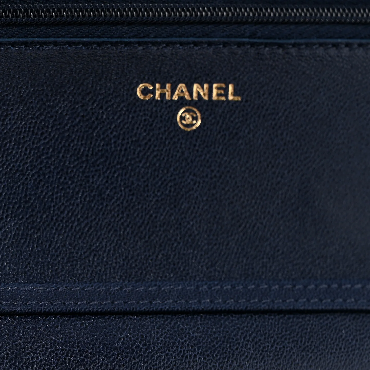 Lambskin Quilted Hold The Line Wallet On Chain WOC Dark Blue - Top Club