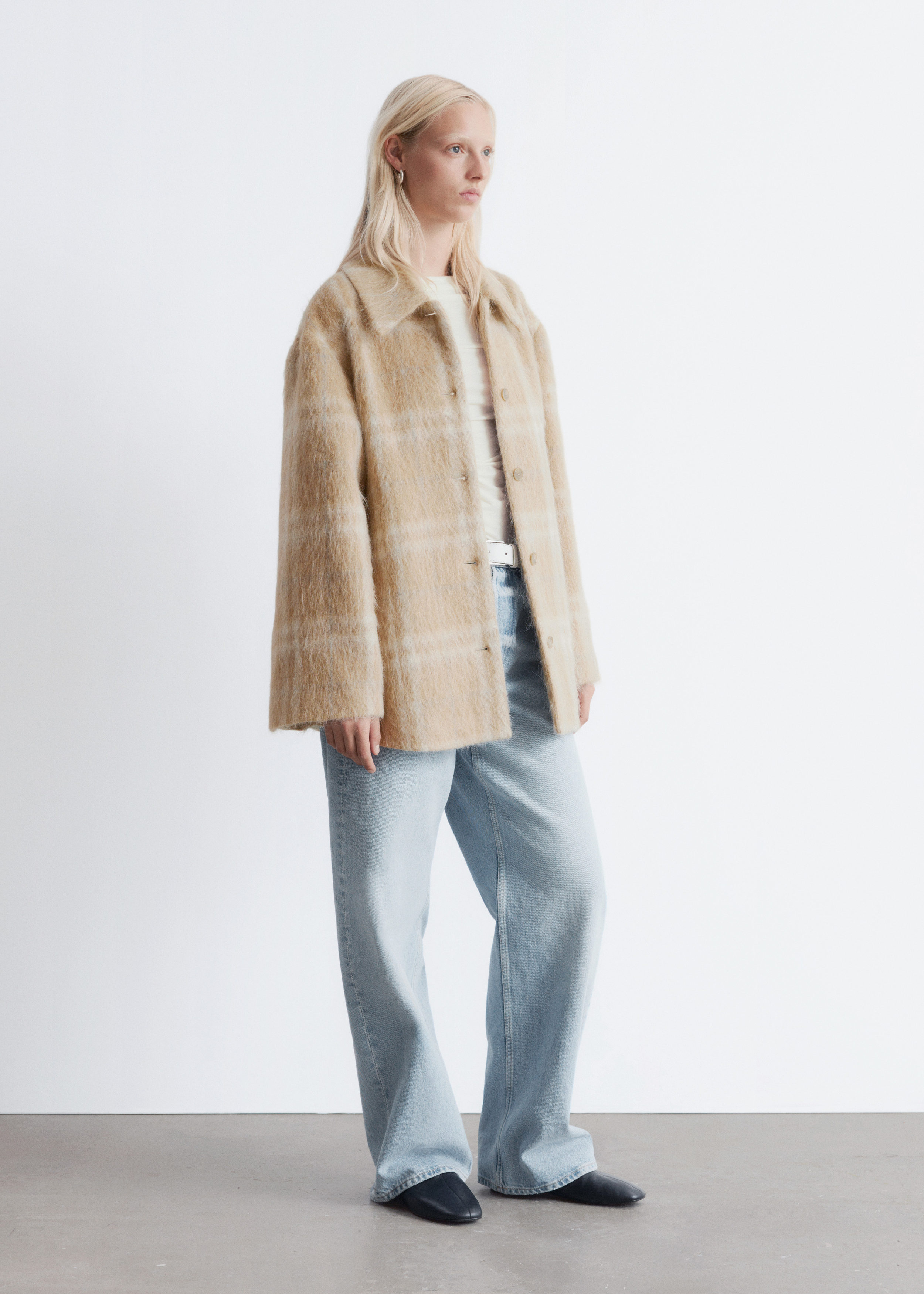 & Other Stories CHECKED WOOL SHIRT JACKET