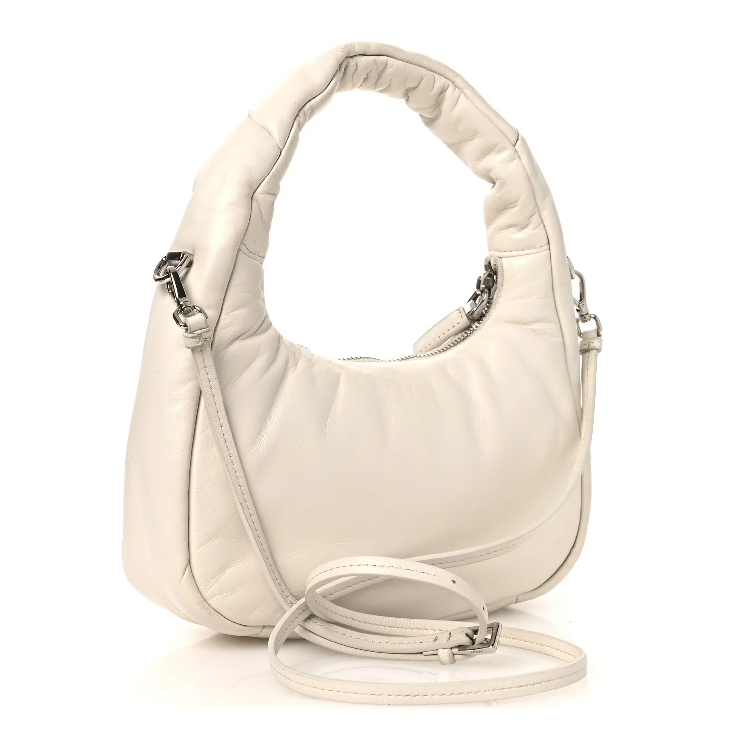 Nappa Soft Padded Mini Bag White