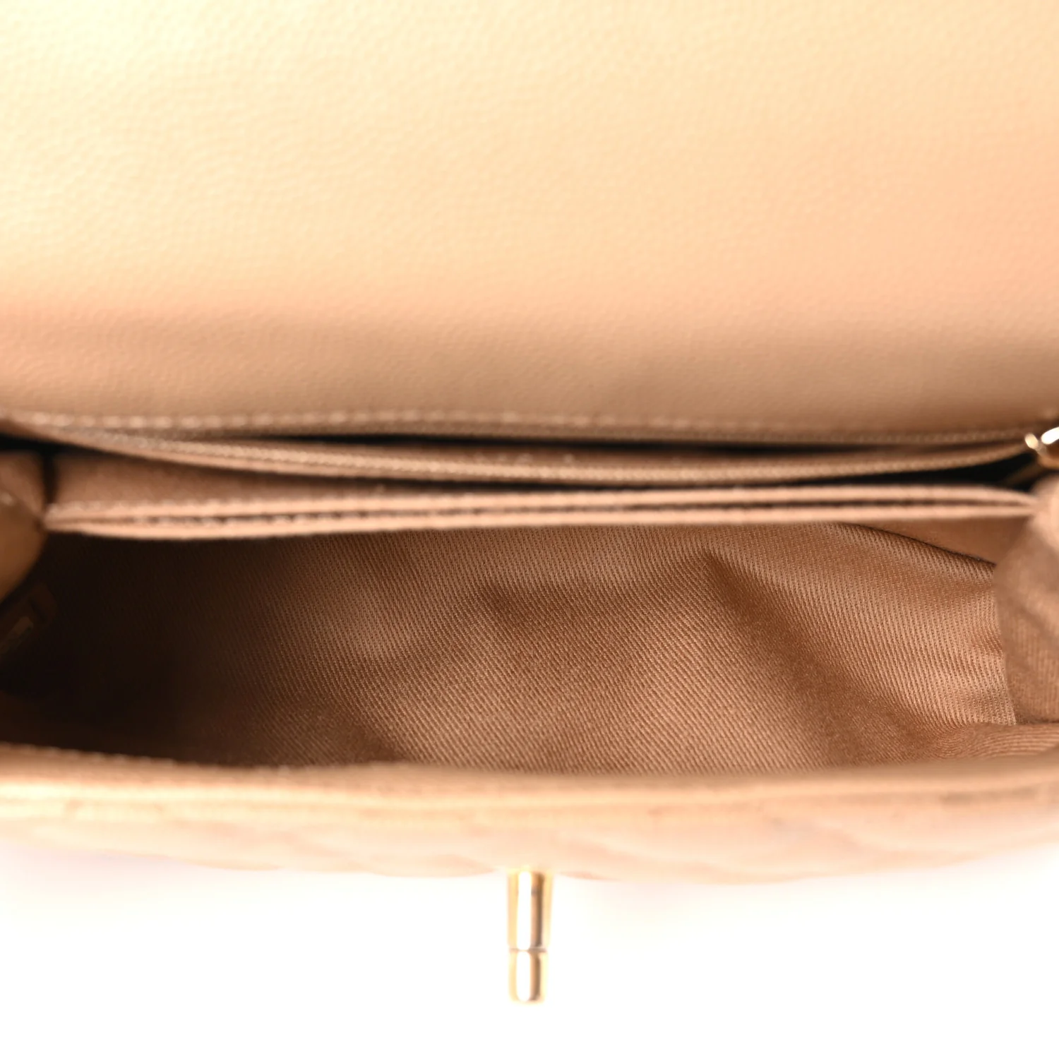 Caviar Quilted Mini Coco Handle Flap Beige - Top Club