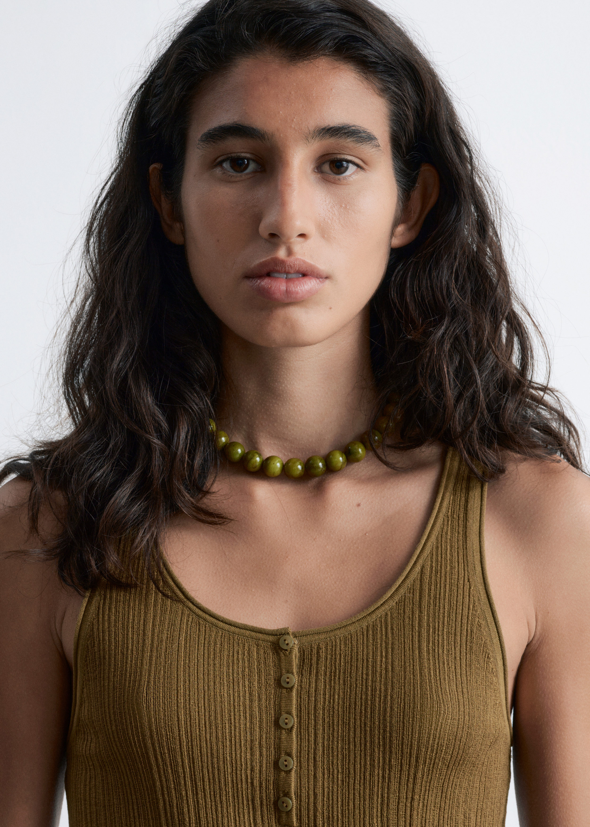 & Other Stories SCOOP-NECK RIB-KNIT TANK TOP