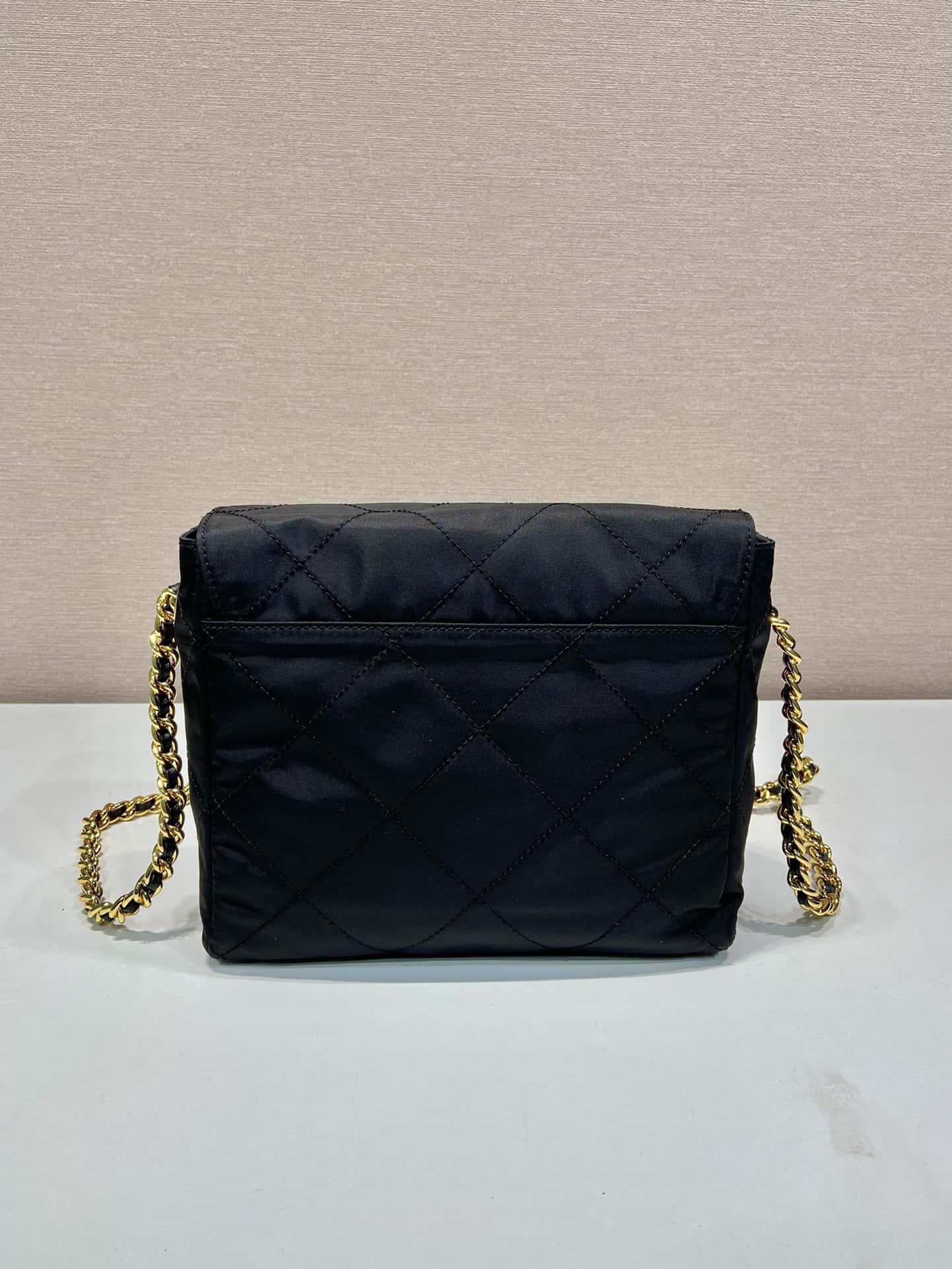 Prada Tessuto Flap Nylon Shoulder Bag With Chain Strap Kaialux 23x18x6cm - Top Club