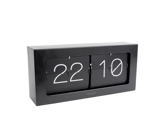 Wall / Table clock Boxed Flip XL matt black