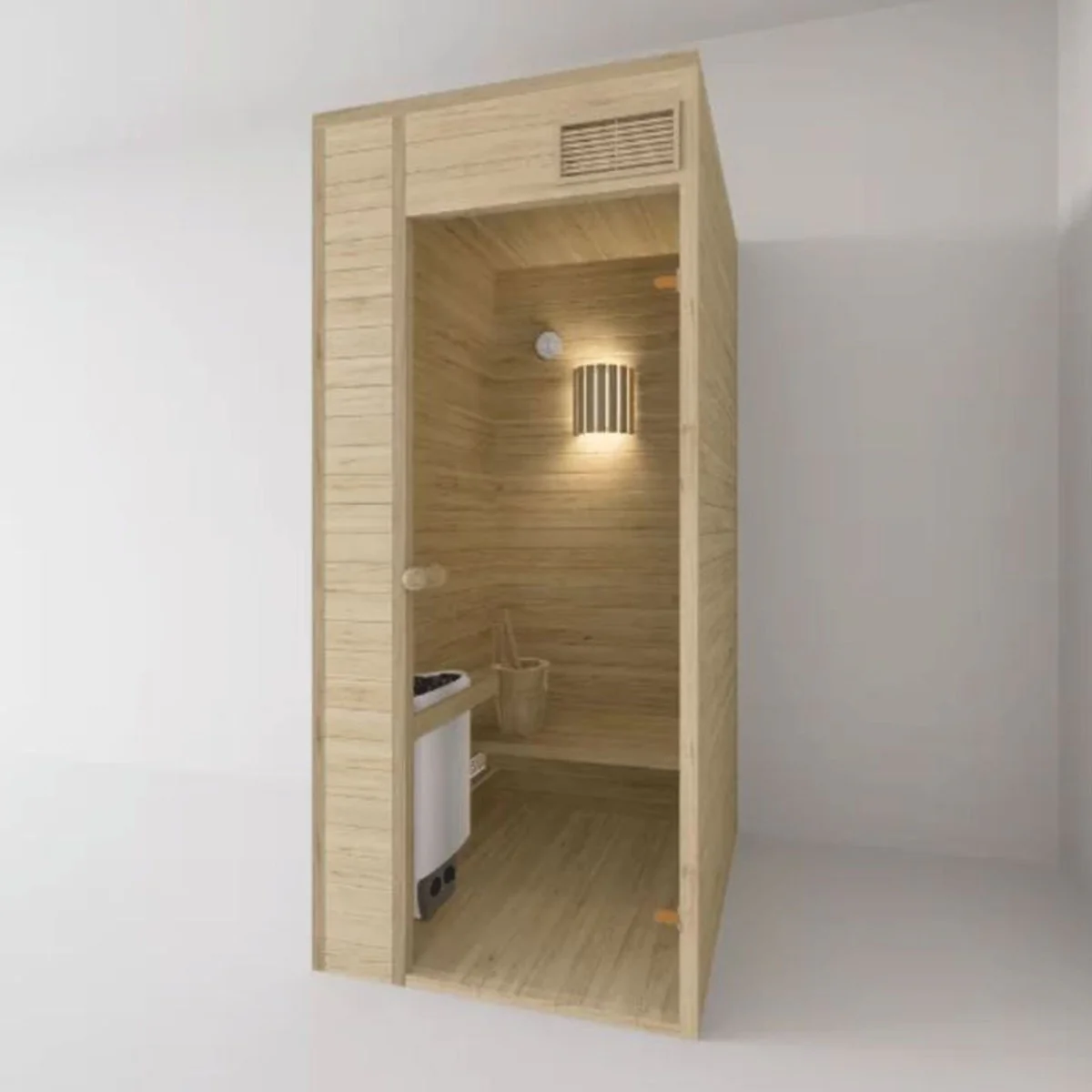 Luxury indoor sauna natural colors 100 x 100 x H. 190 cm - solid wood mini sauna