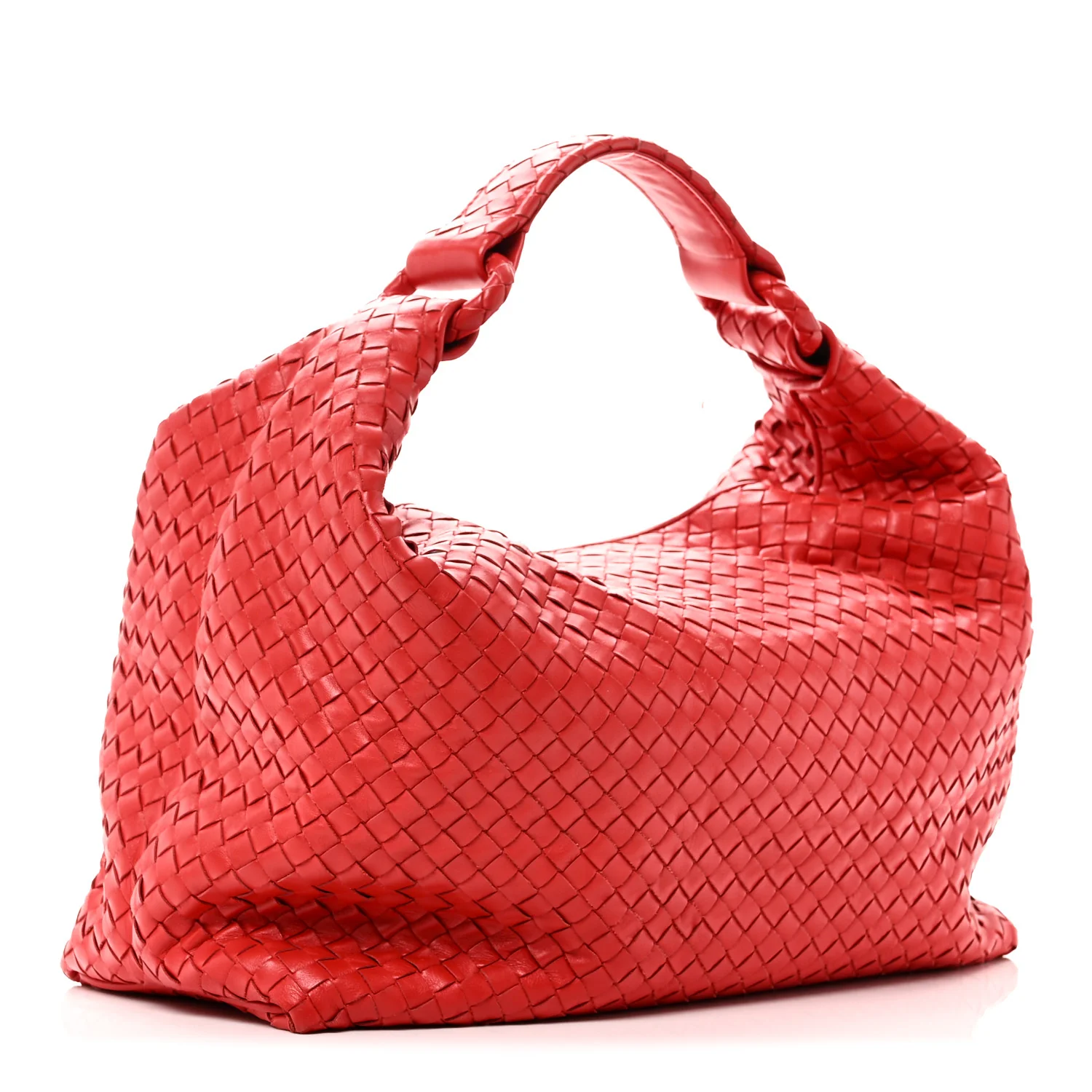 Nappa Intrecciato Large Hobo Red