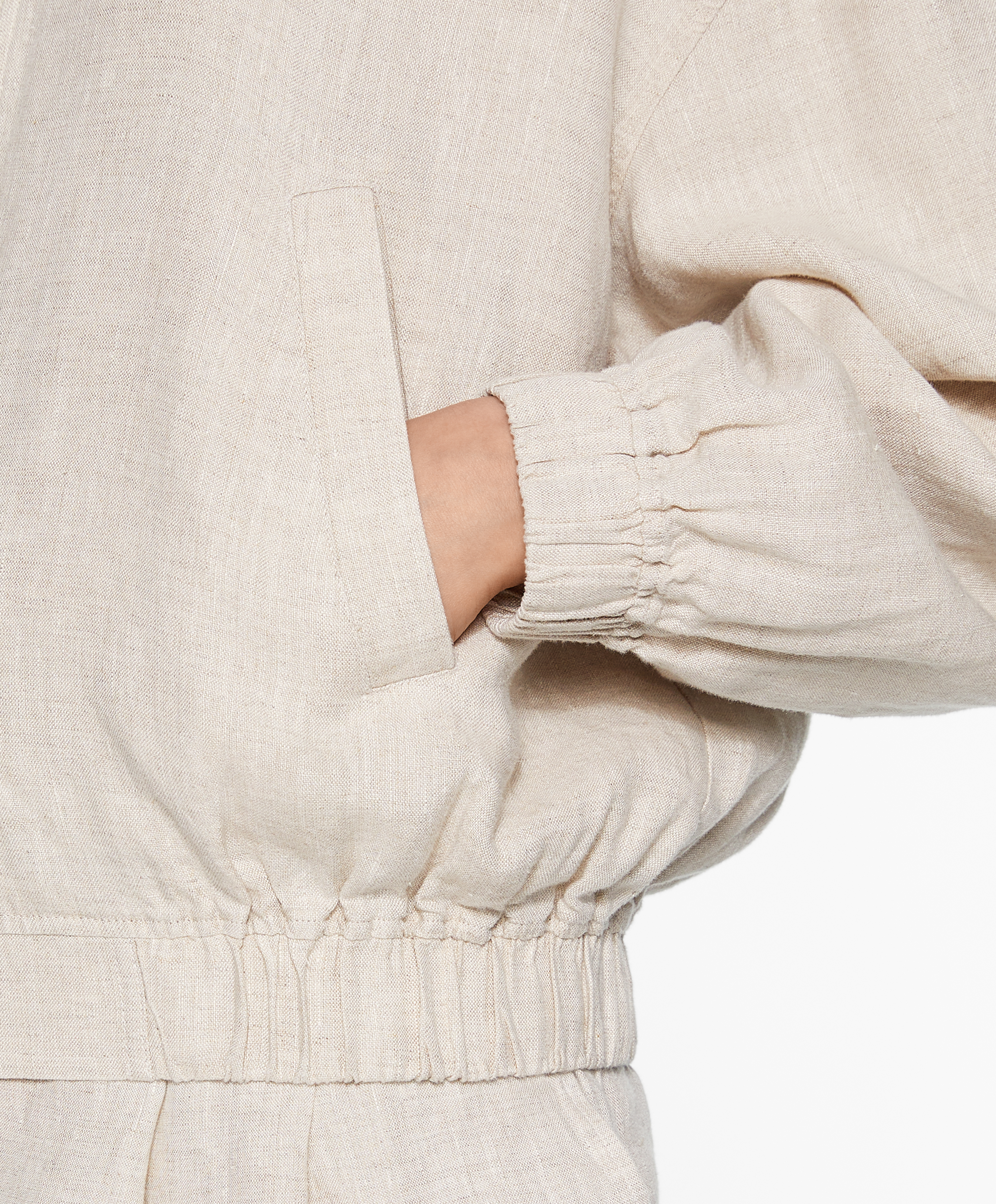 OYSHO 100% linen bomber jacket