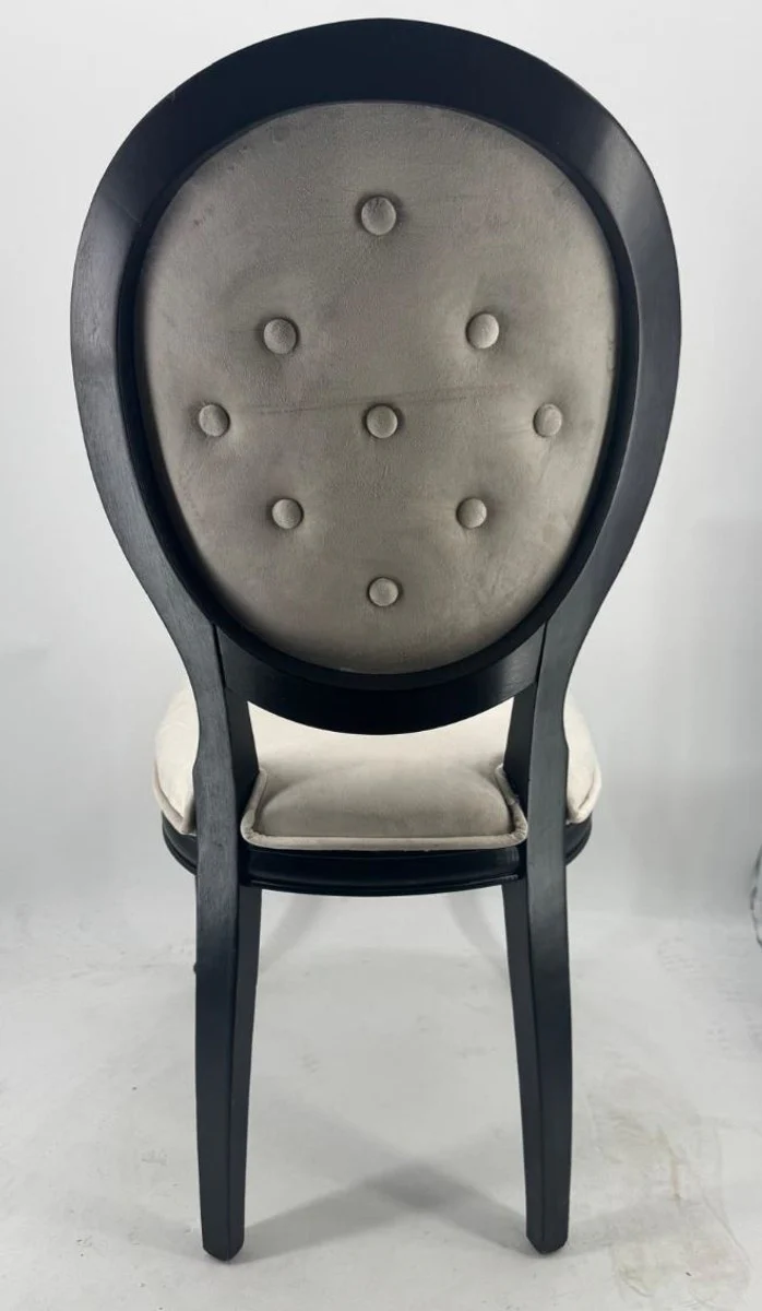 Luxury Baroque Dining Room Chair Gray / Black H. 99 cm - Baroque style dining room furniture