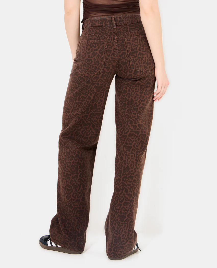 Pimkie J71-2 / Jean wide taille medium motif léopard