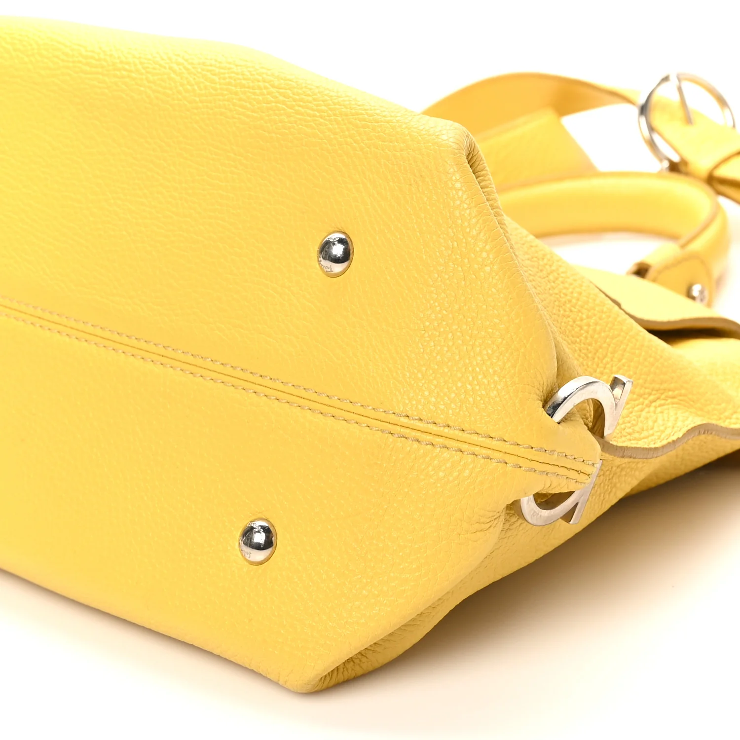 Calfskin Sofia Gancini Satchel Yellow - Top Club