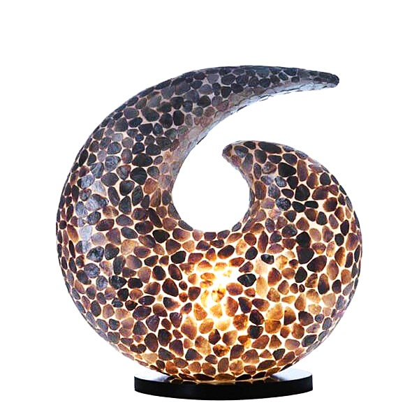 Tafellamp Six Turtle gold capiz 50 cm