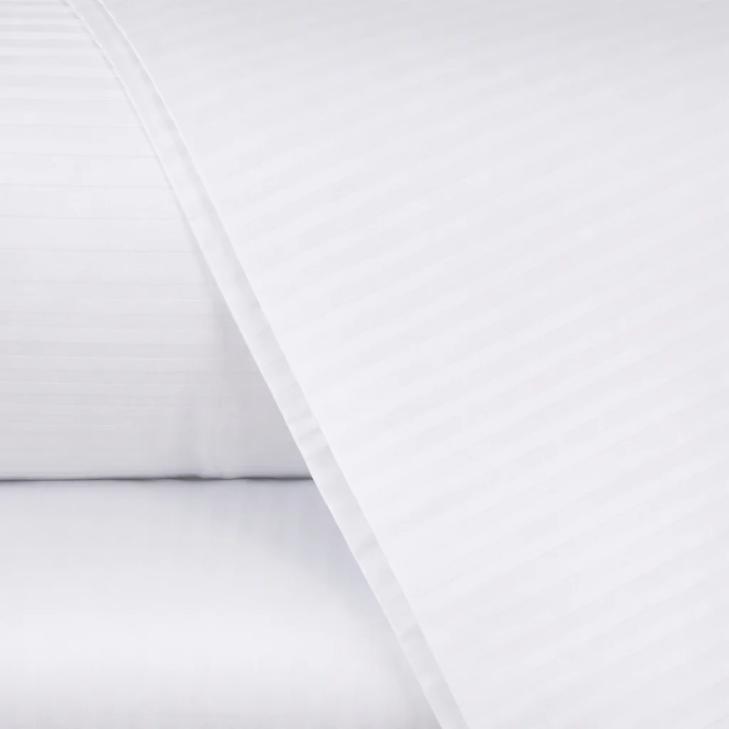 Completo Lenzuola In Raso Di Cotone Riga-Raso Matrimoniale