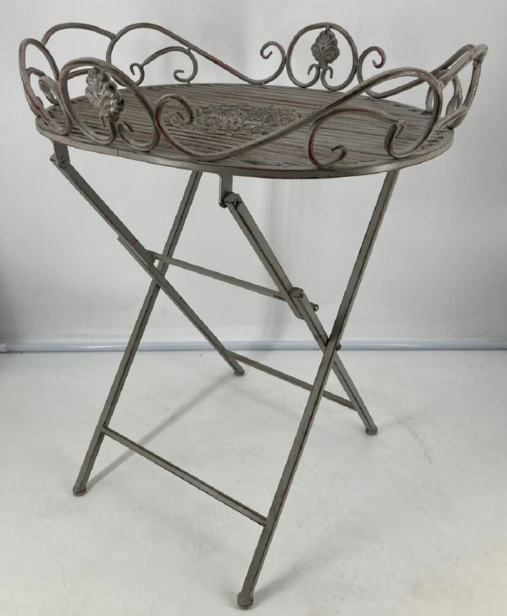 Art Nouveau garden table antique gray 62 x 49 x H. 70 cm - Nostalgic metal table - Nostalgic metal garden & patio furniture