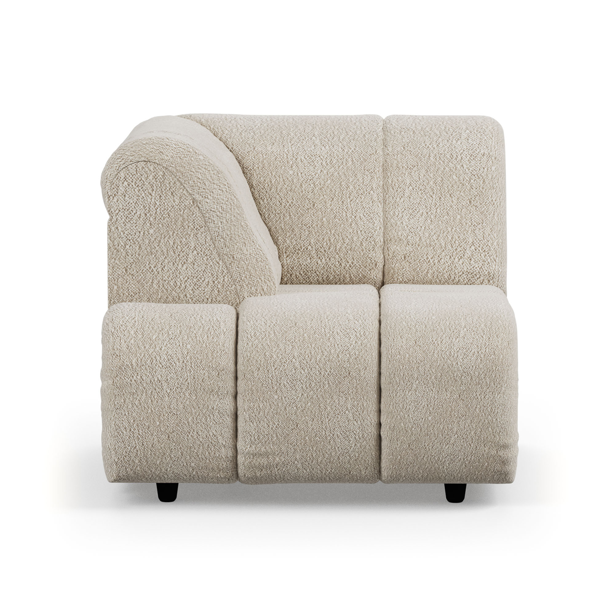 Bank HKliving Wave Boucle eindelement arm links hoog cream