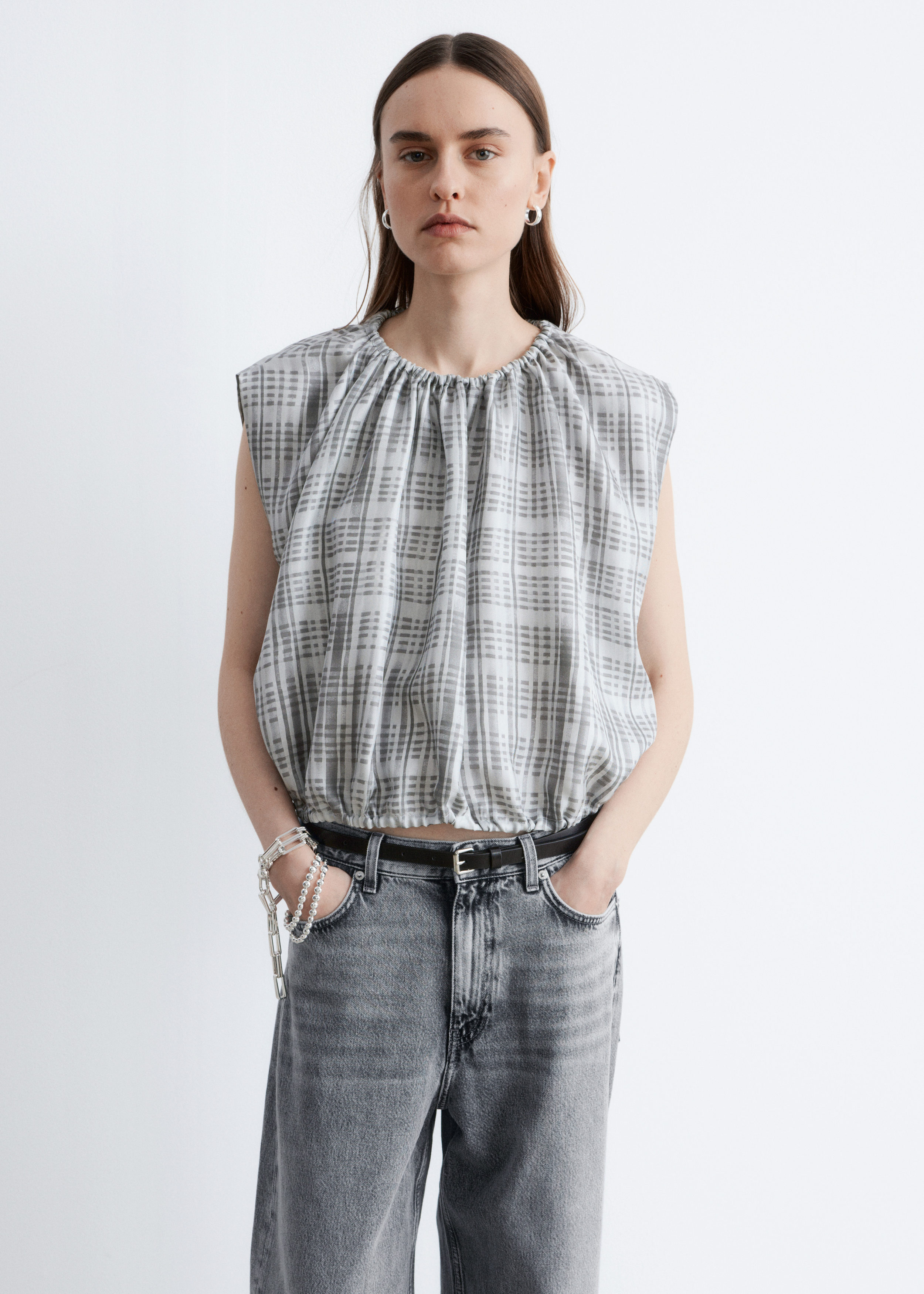 & Other Stories DRAWSTRING SILK TOP