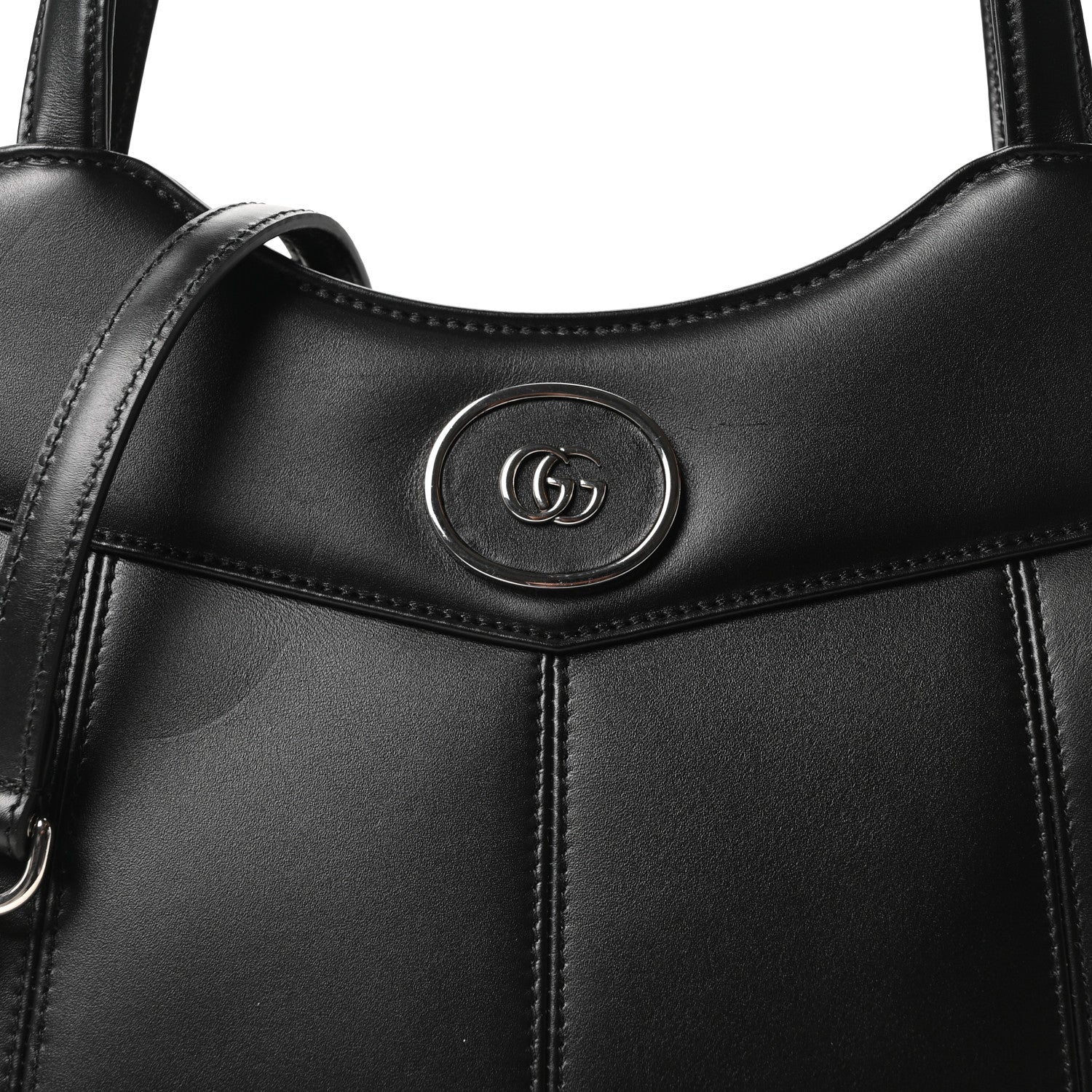 Calfskin Petite GG Medium Tote Bag Black - Top Club