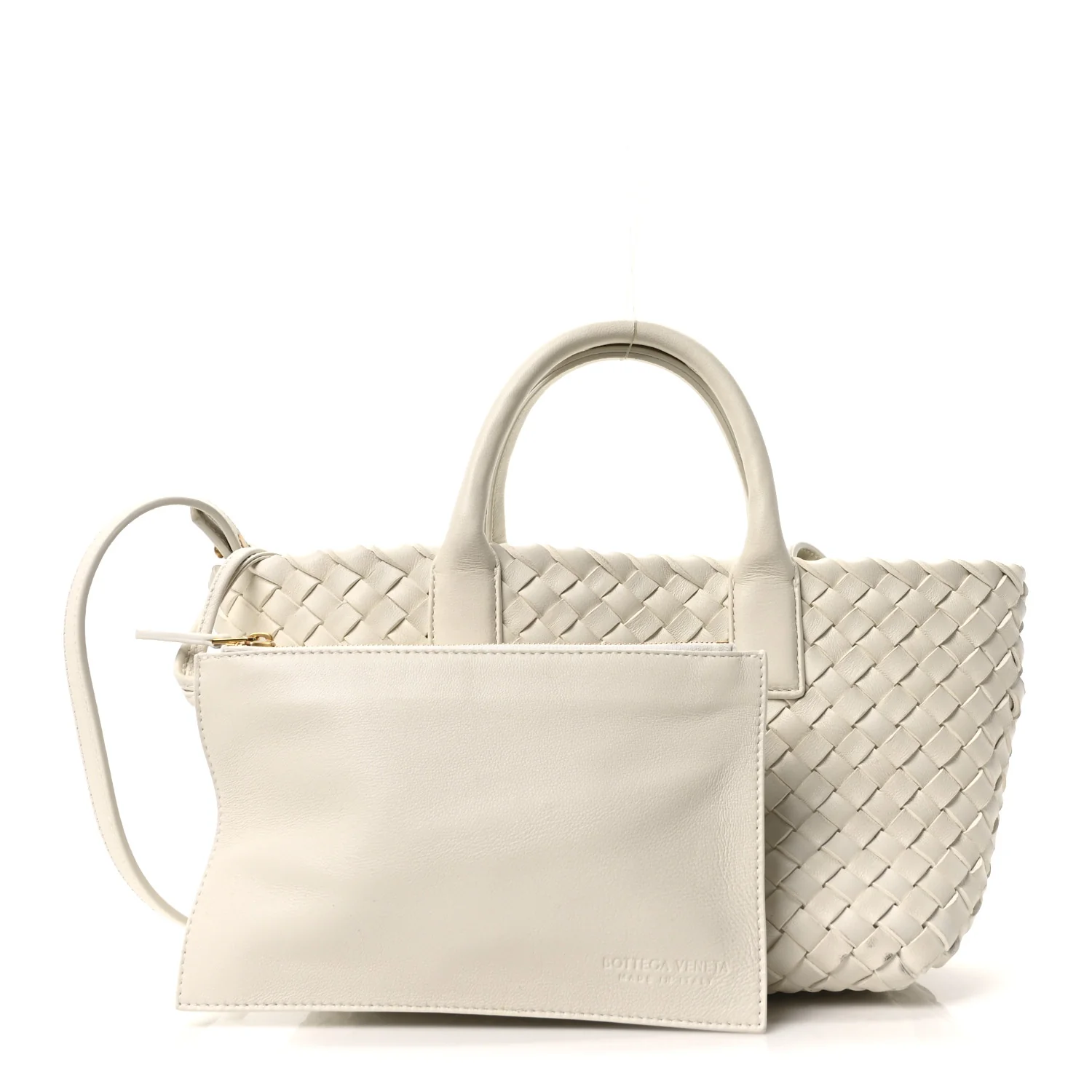 Nappa Intrecciato Mini Cabat White - Top Club