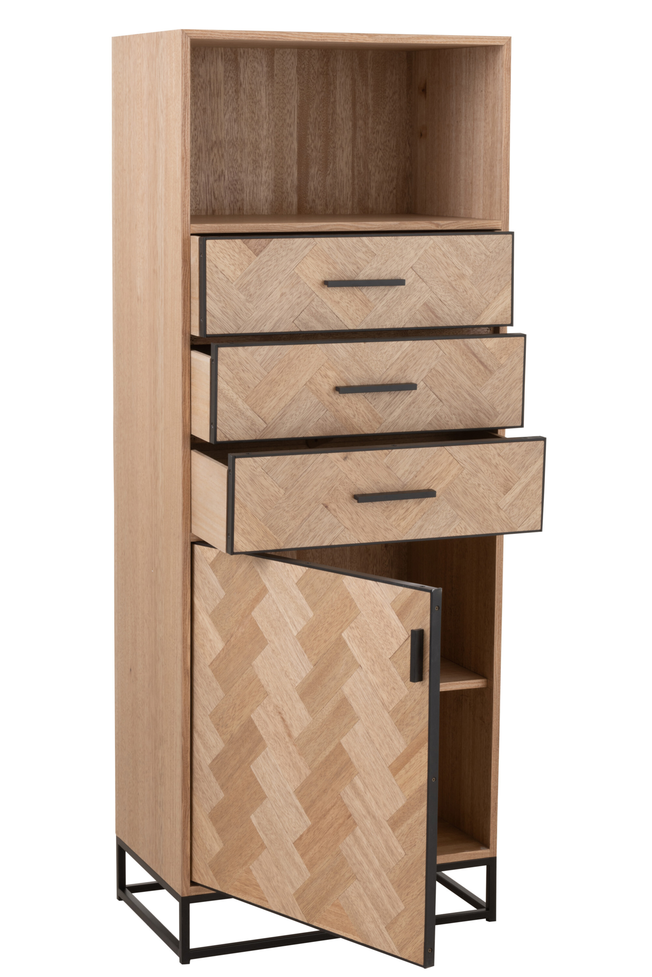 Wandkast Zigzag hout/metaal Naturel