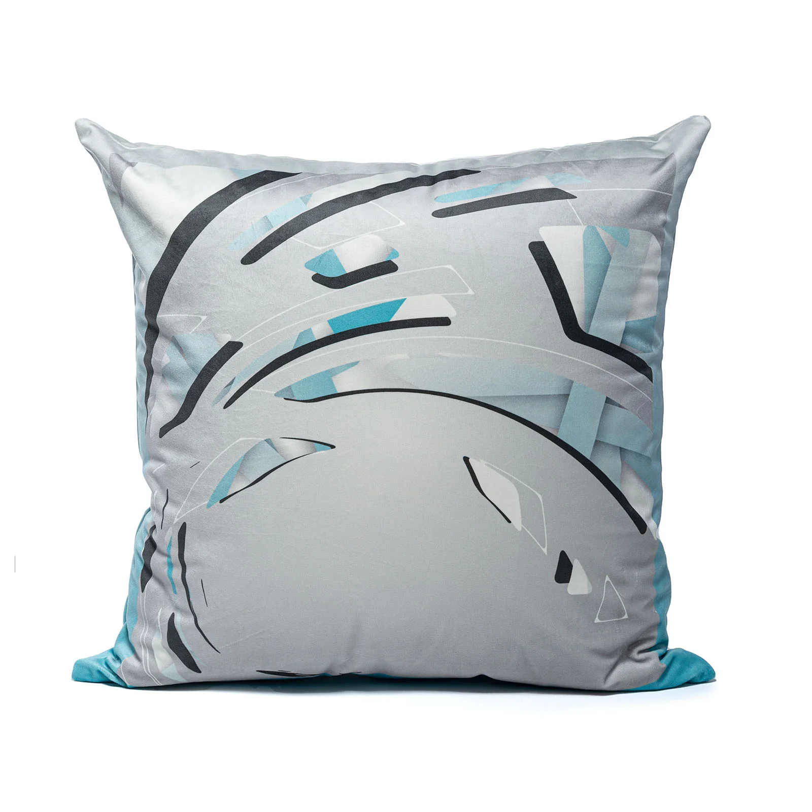 Cuscino Arredo In Velluto Geo Velluto Cm. 50X50 Azzurro Modern