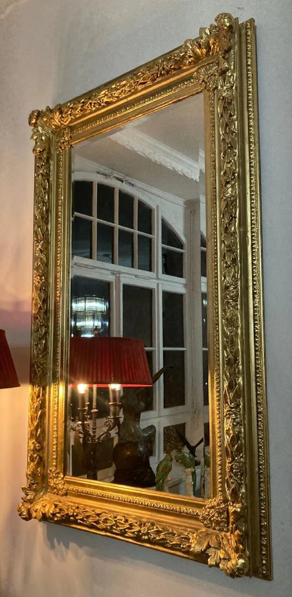 Baroque mirror gold - rectangular wall mirror with decorations - baroque wardrobe mirror - baroque style wall mirror - baroque furniture - furniture baroque style - noble & magnificent