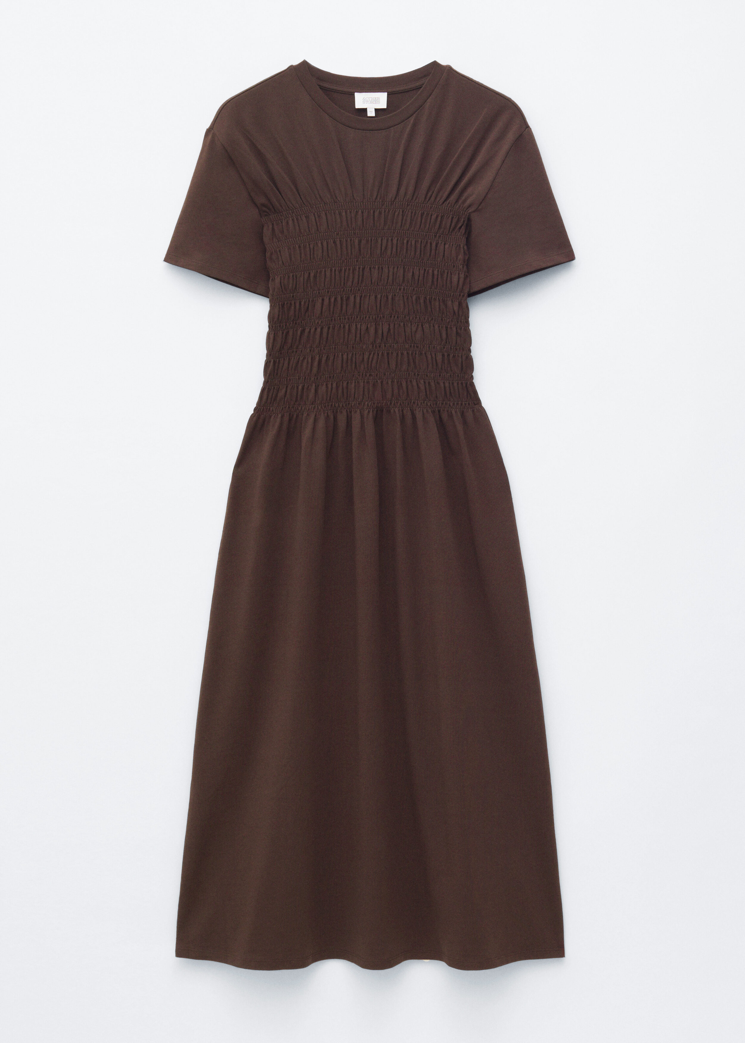 & Other Stories SMOCKED MIDI DRESS