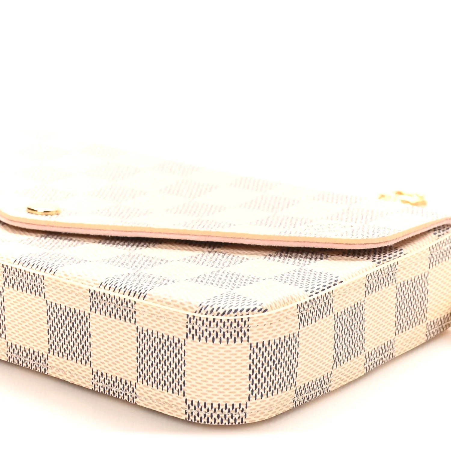 Damier Azur Pochette Felicie Chain Wallet Rose Ballerine - Top Club